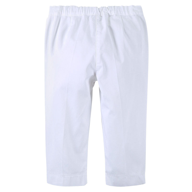 Girls White Cotton Jersey Trousers With Zip-Up Pockets - CÉMAROSE | Children's Fashion Store - 2