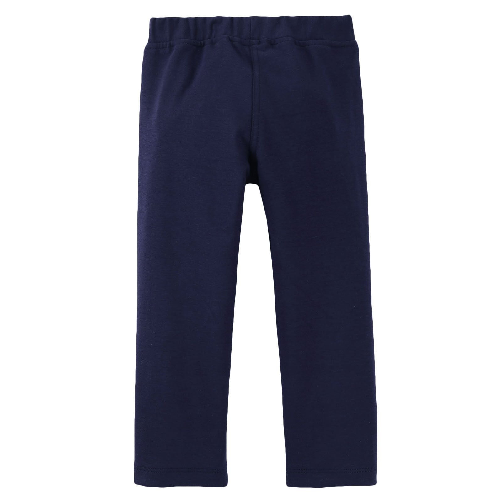 Girls Navy Blue Cotton Trousers With Elastic Waist - CÉMAROSE | Children's Fashion Store - 2