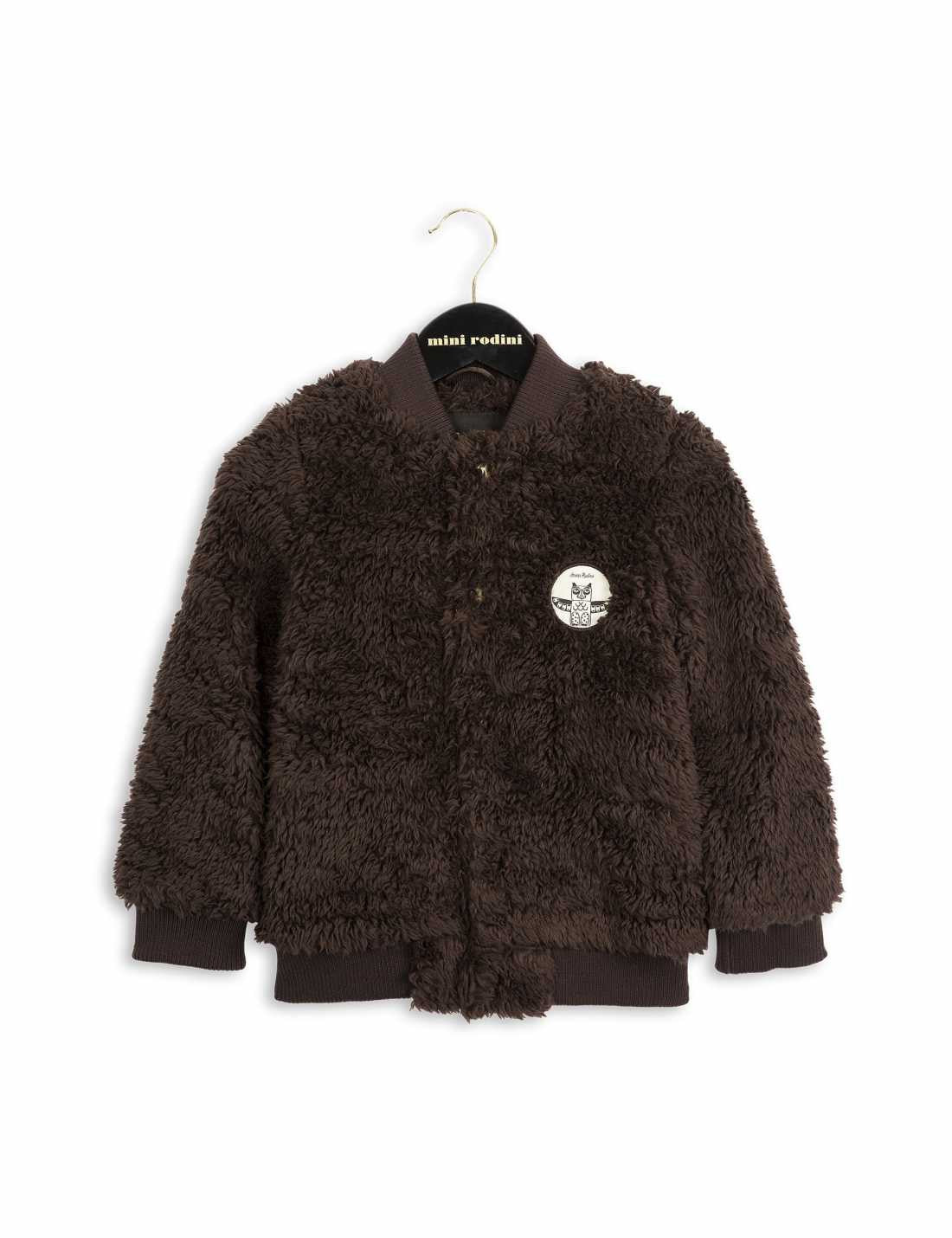 Girls Dark Brown Fur Ribbed Cuffs Coat - CÉMAROSE | Children's Fashion Store - 1