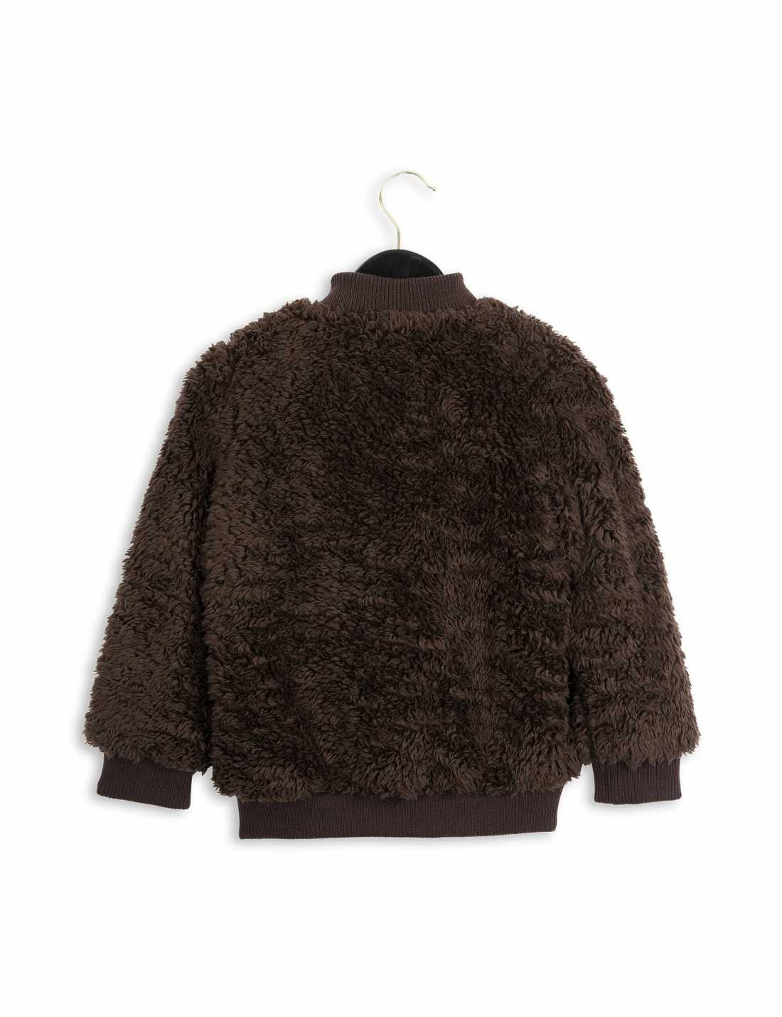 Girls Dark Brown Fur Ribbed Cuffs Coat - CÉMAROSE | Children's Fashion Store - 2