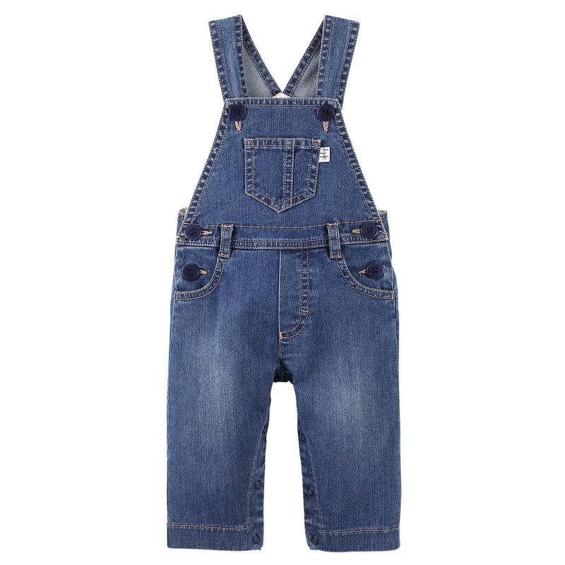 Baby Boys Blue Denim Cotton Brace Jeans - CÉMAROSE | Children's Fashion Store - 1