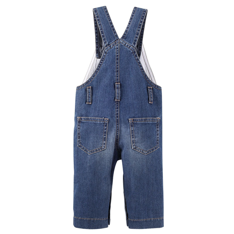 Baby Boys Blue Denim Cotton Brace Jeans - CÉMAROSE | Children's Fashion Store - 2