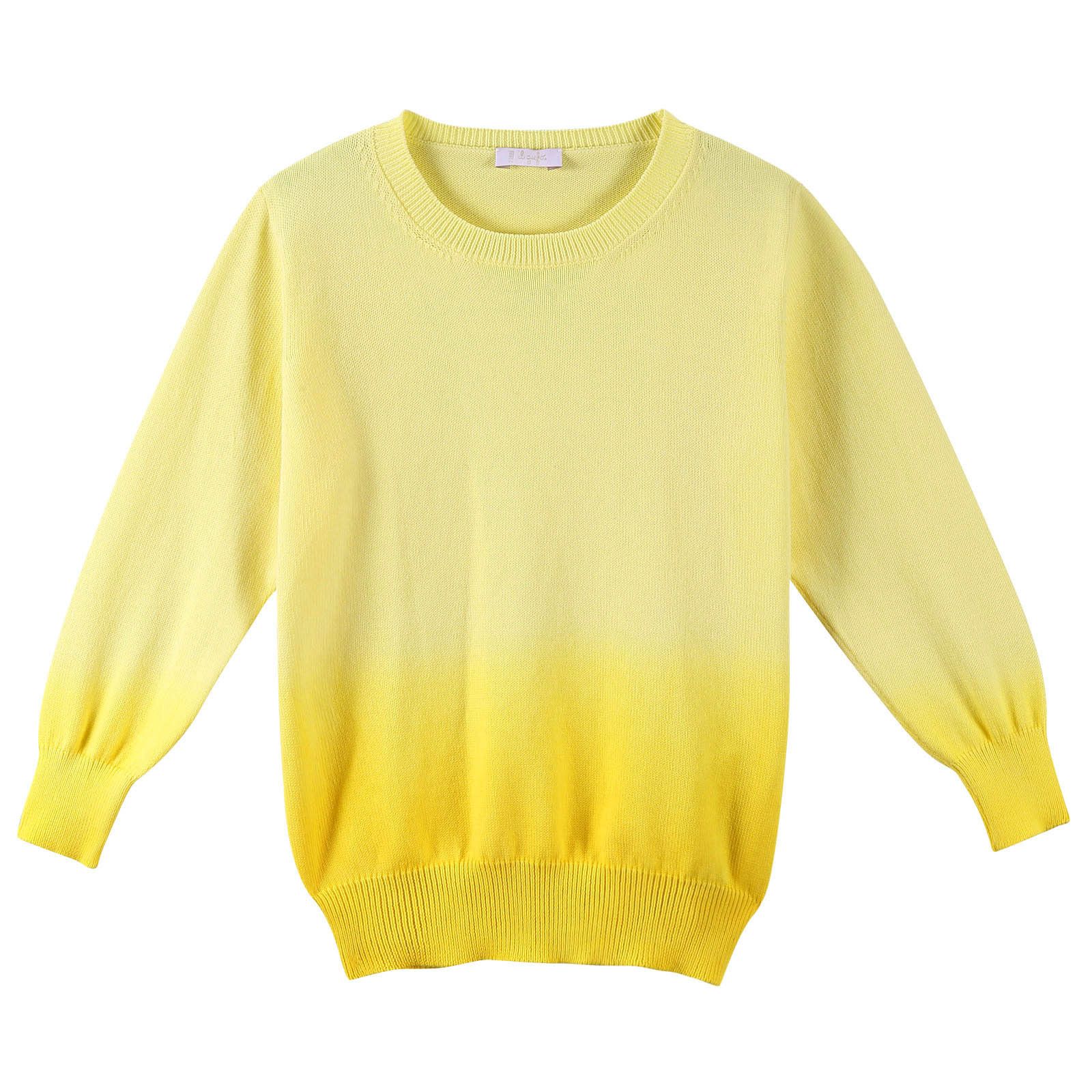 Boys Yellow Knitted Cotton Jersey Sweater - CÉMAROSE | Children's Fashion Store - 1