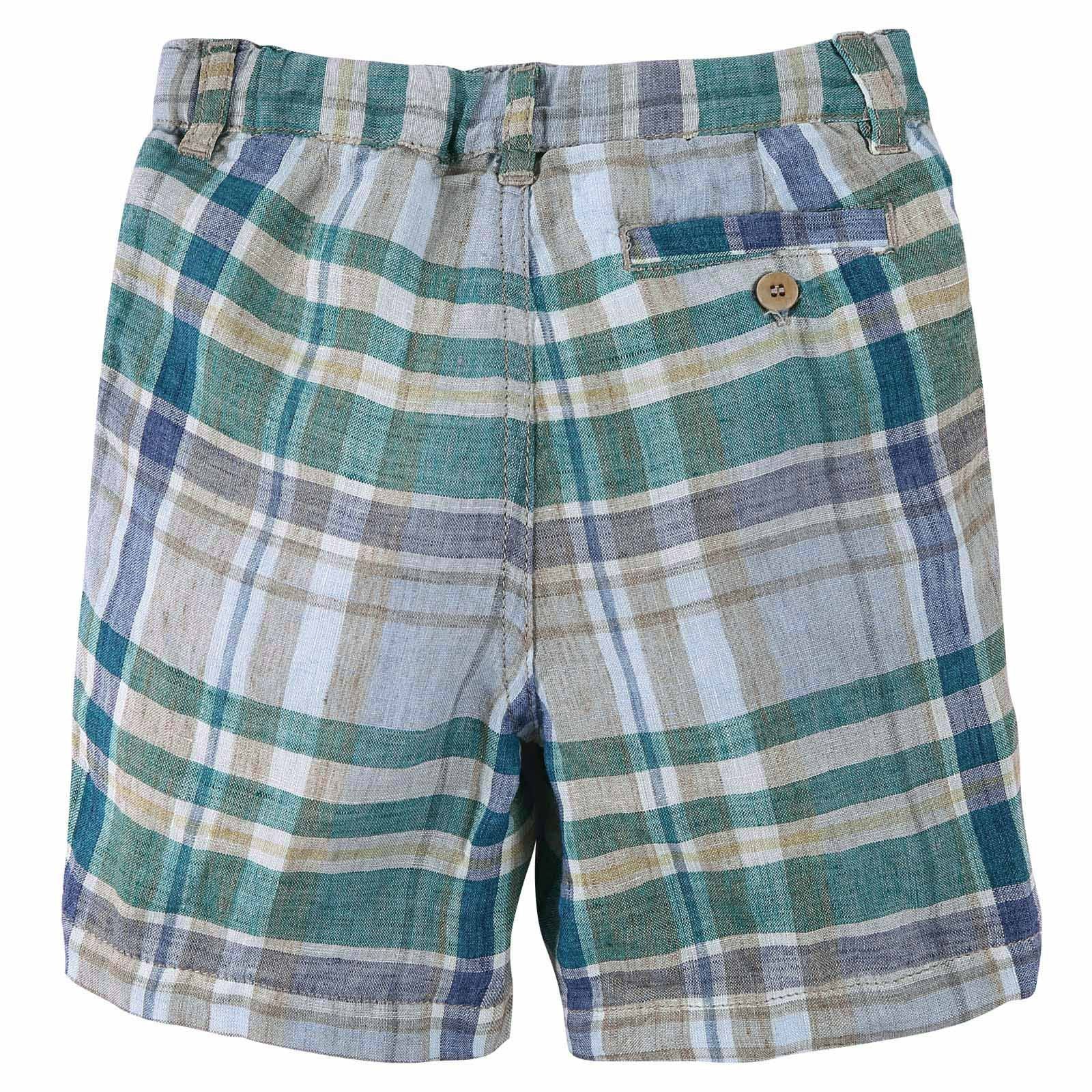 Boys Green Stripe Cotton Bermuda Shorts - CÉMAROSE | Children's Fashion Store - 2