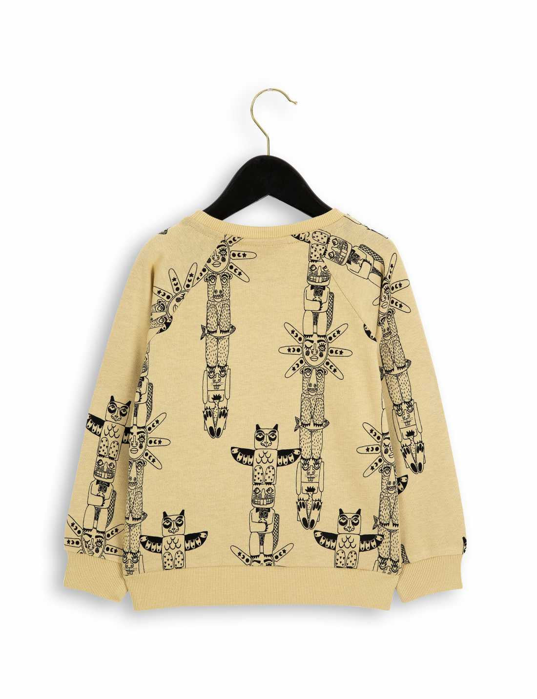 Boys & Girls Beige Totem Printed Organic Cotton Sweatshirt - CÉMAROSE | Children's Fashion Store - 2
