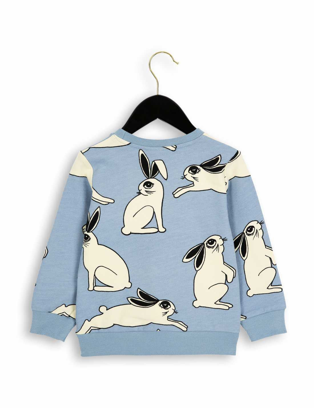 Boys & Girls Light Blue Hare Organic Cotton Sweatshirt - CÉMAROSE | Children's Fashion Store - 2