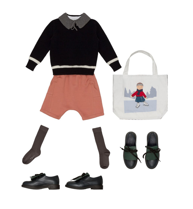 Girls Navy Blue Wool Knitted Sweater - CÉMAROSE | Children's Fashion Store - 2