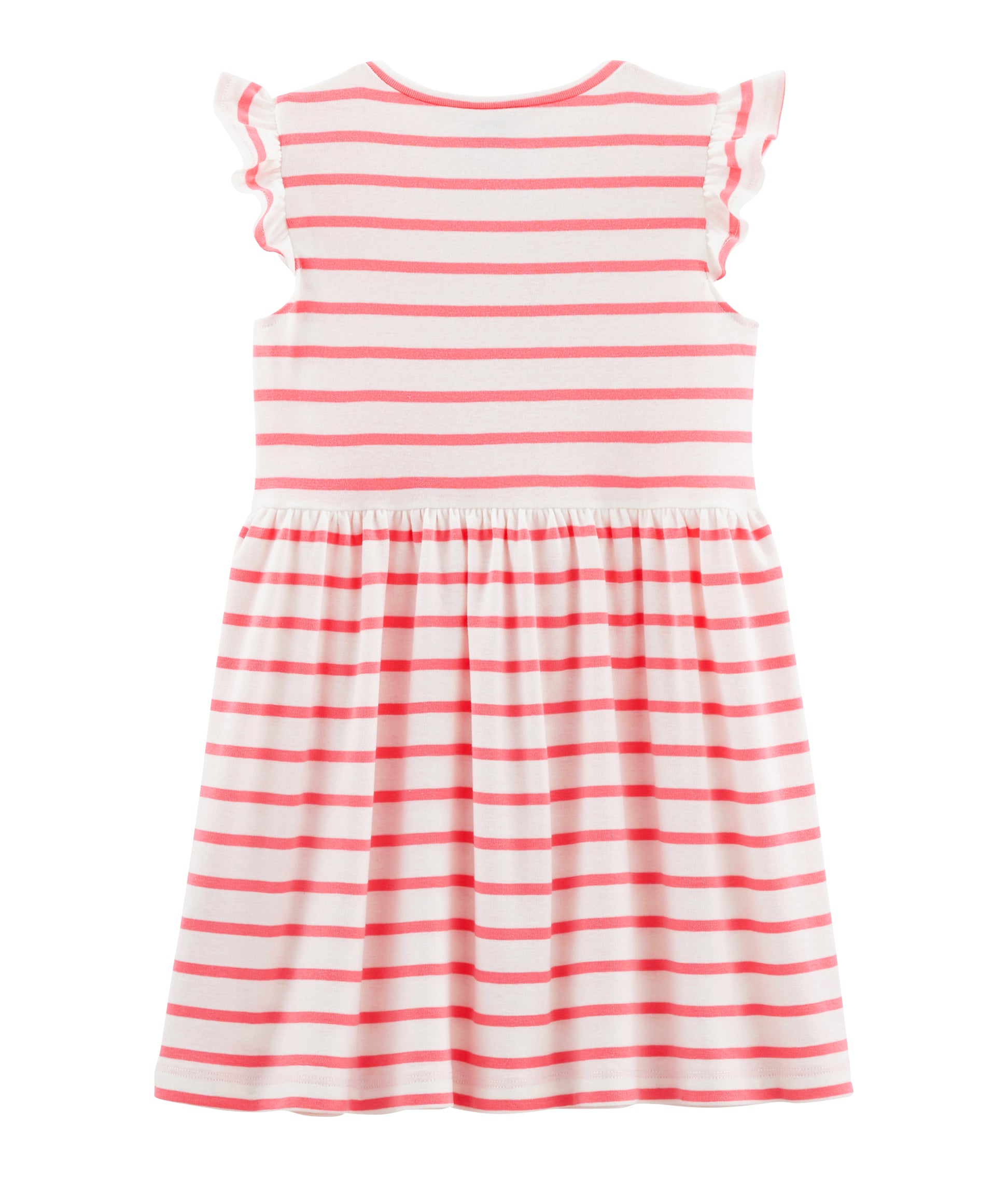 Girls Pink Stripe Cotton Dress