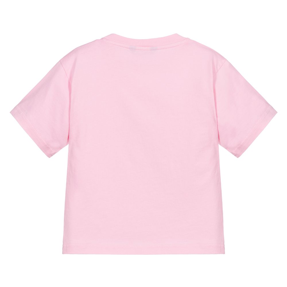 Girls Pink Languages Cotton T-Shirt