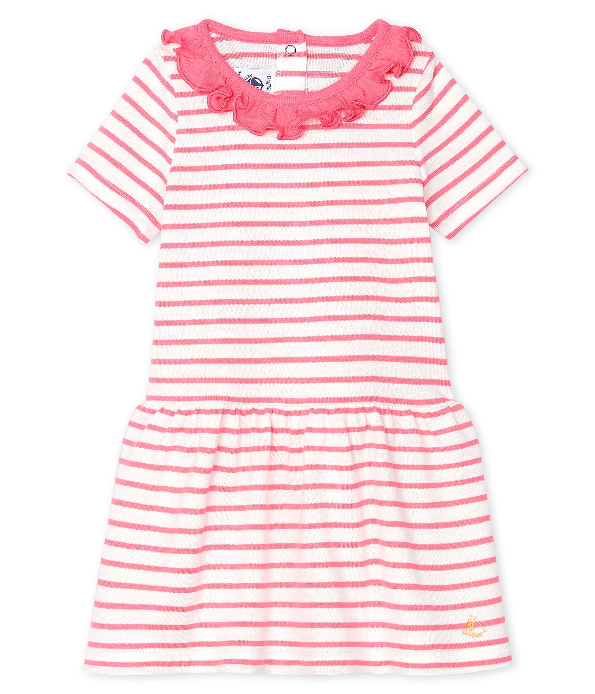 Baby Girls Pink Stripe Cotton Dress