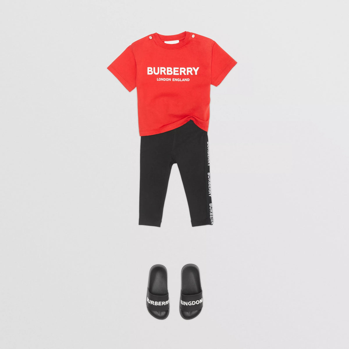Baby Girls Black Logo Cotton Trousers