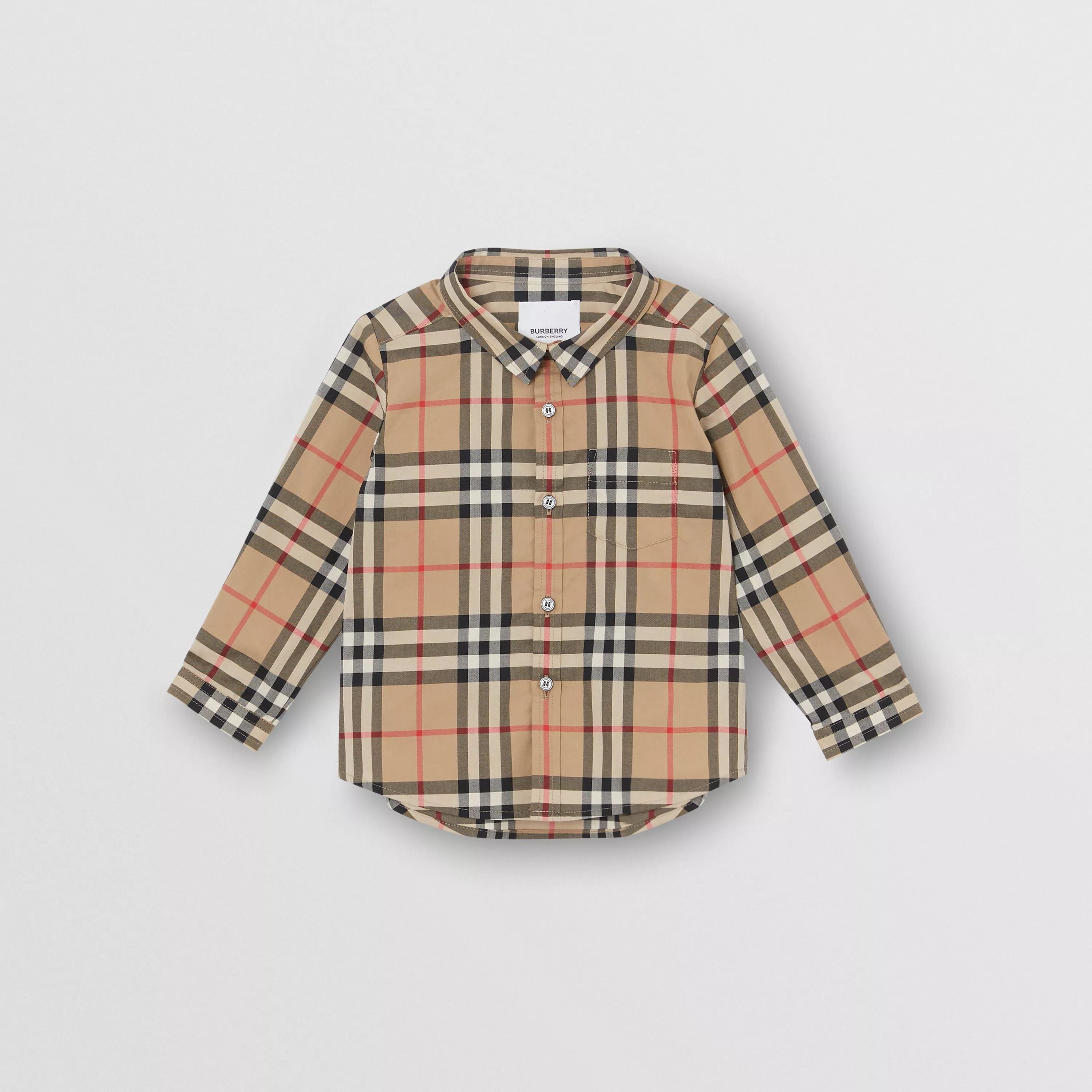 Baby Boys Beige Check Shirt