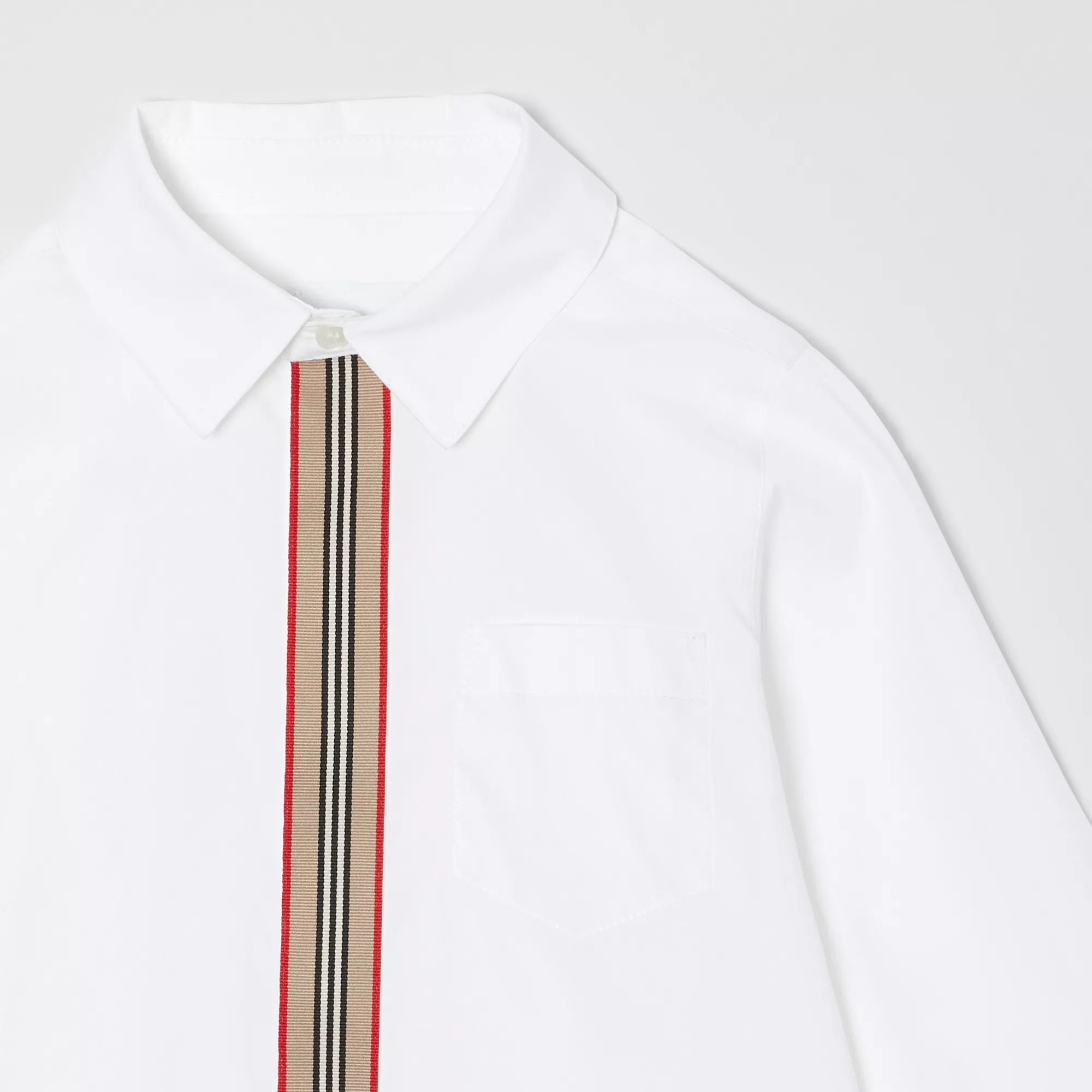 Boys & Girls White Stripe Cotton Shirt