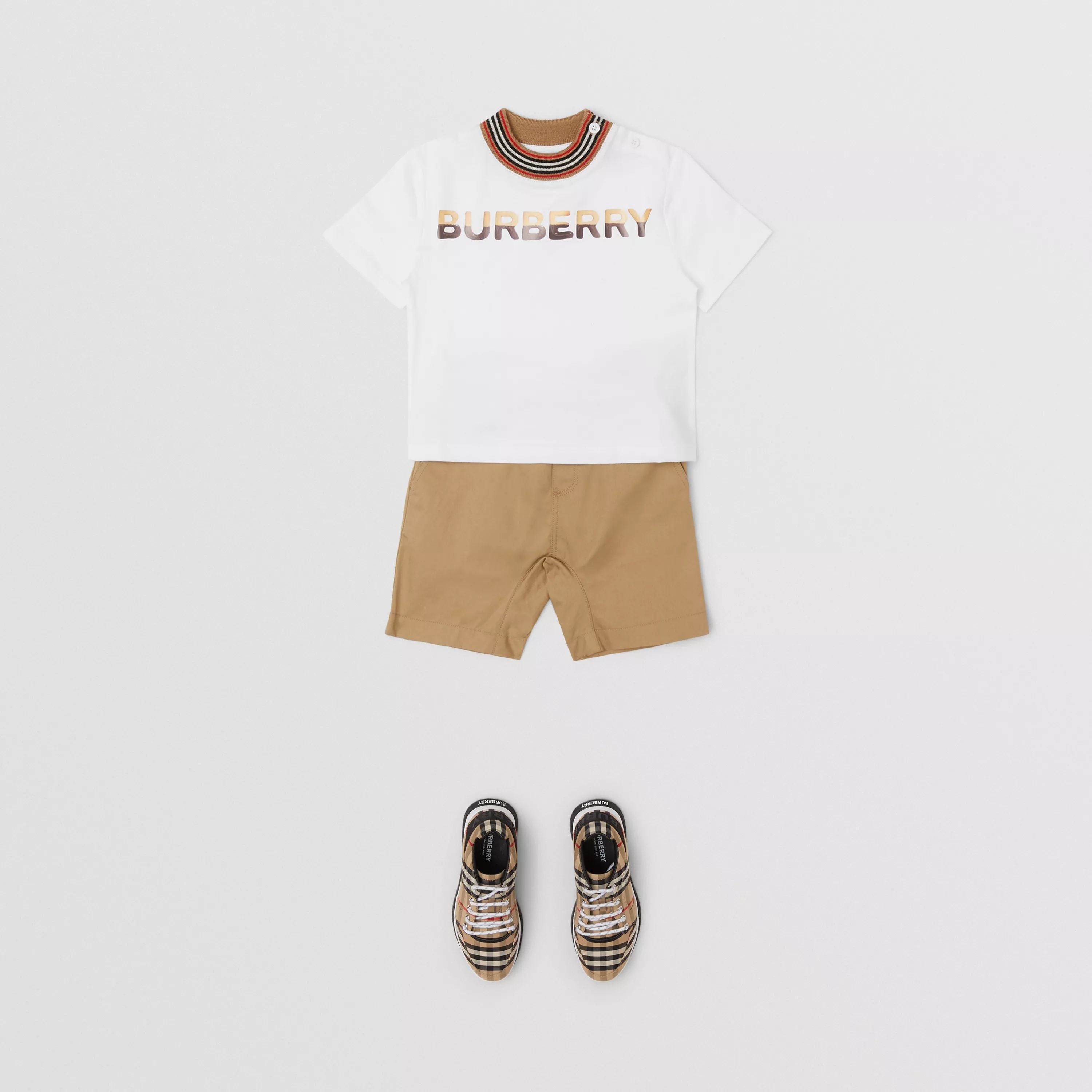 Baby Boys White Logo Cotton T-Shirt