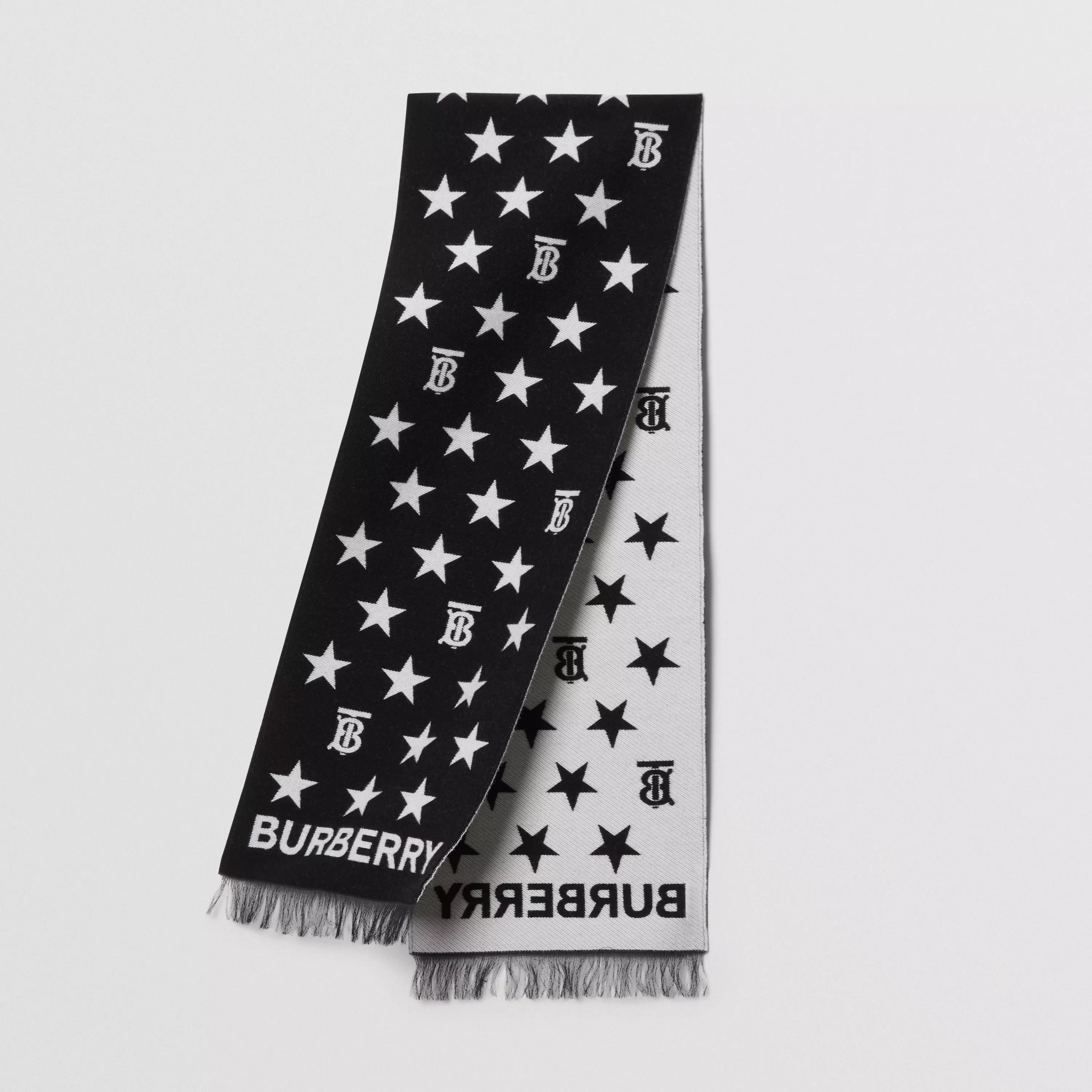 Boys & Girls Black Star Wool Scarf