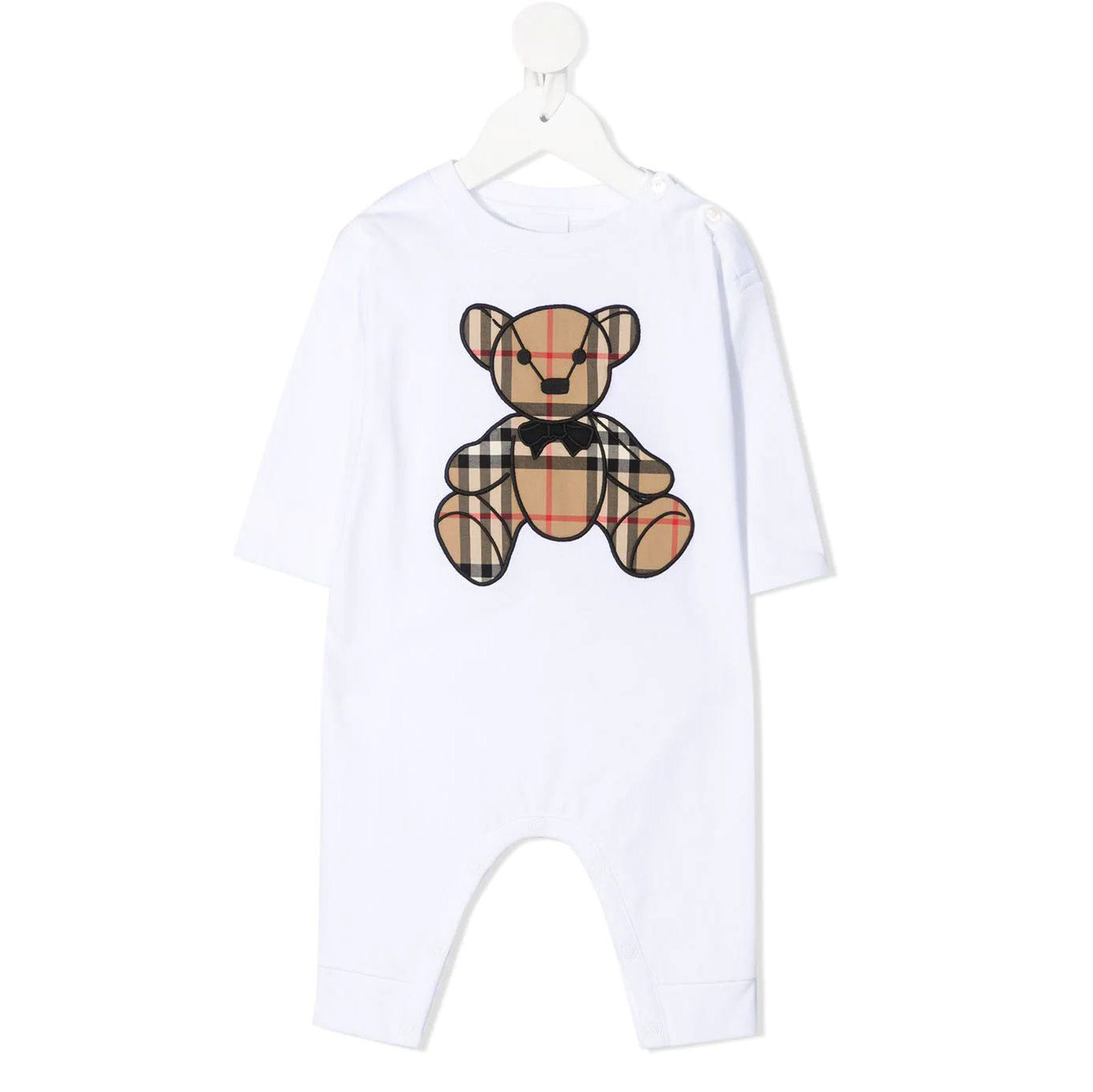 Baby Boys & Girls White Cotton Babysuit