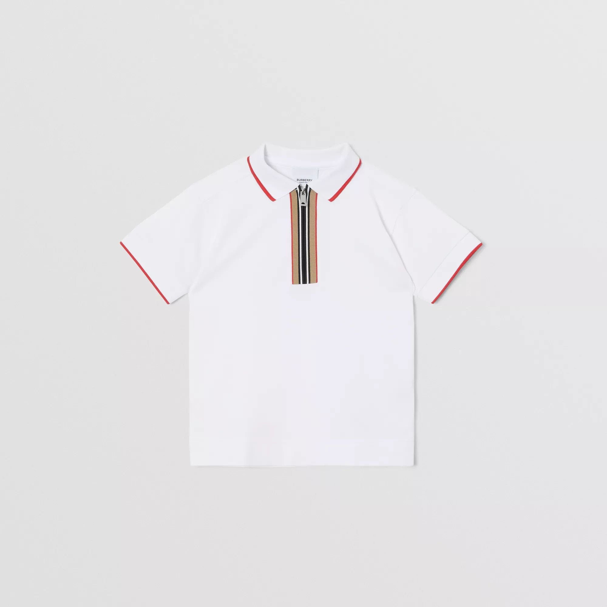 Boys White Cotton Polo Shirt