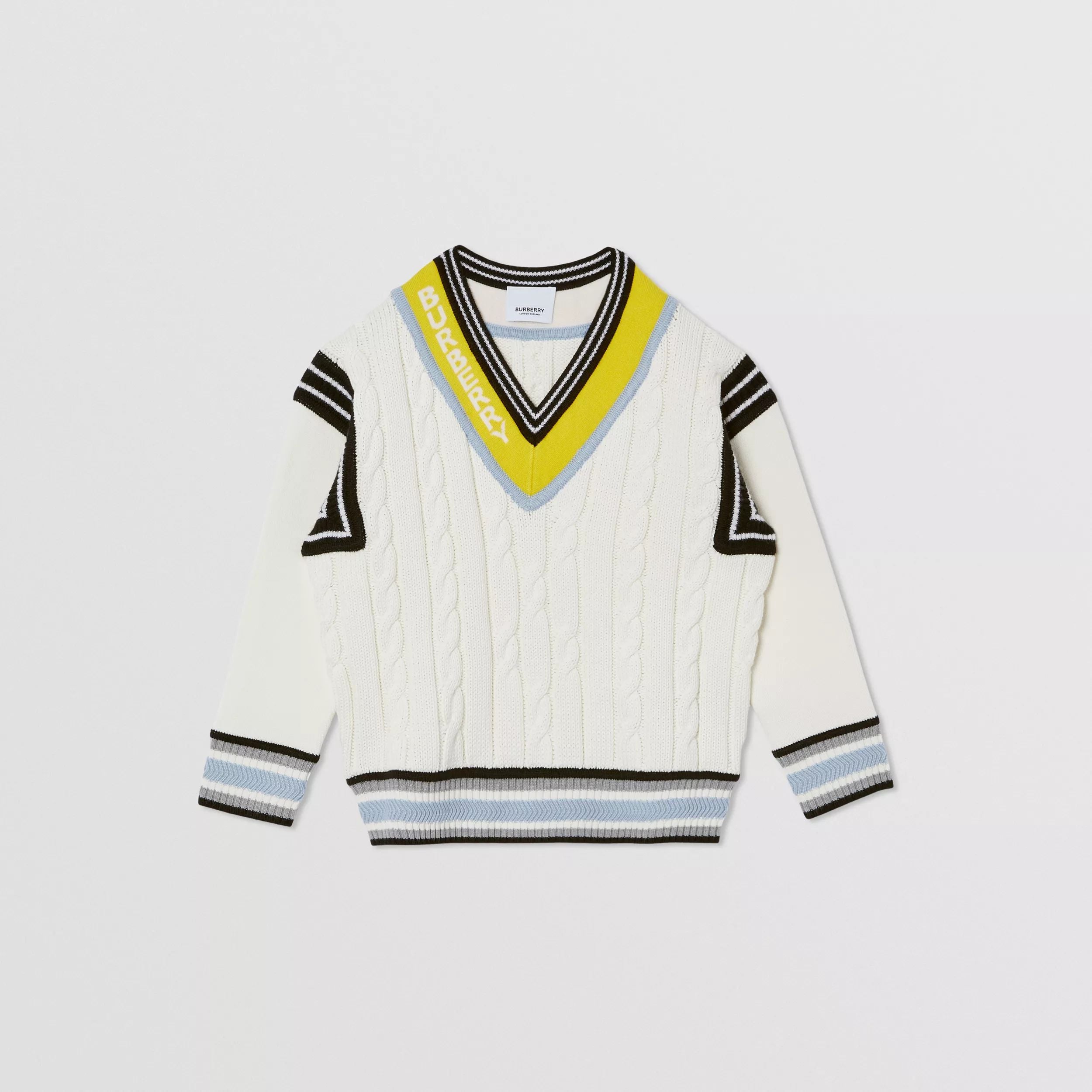 Boys White Logo Sweater