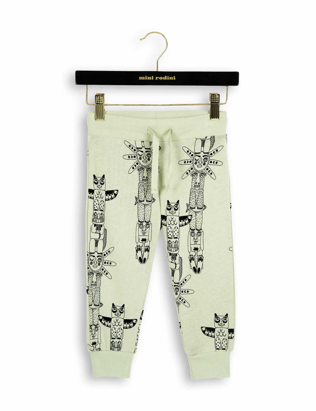 Boys & Girls Green Totem Printed Organic Cotton Trouser - CÉMAROSE | Children's Fashion Store - 1
