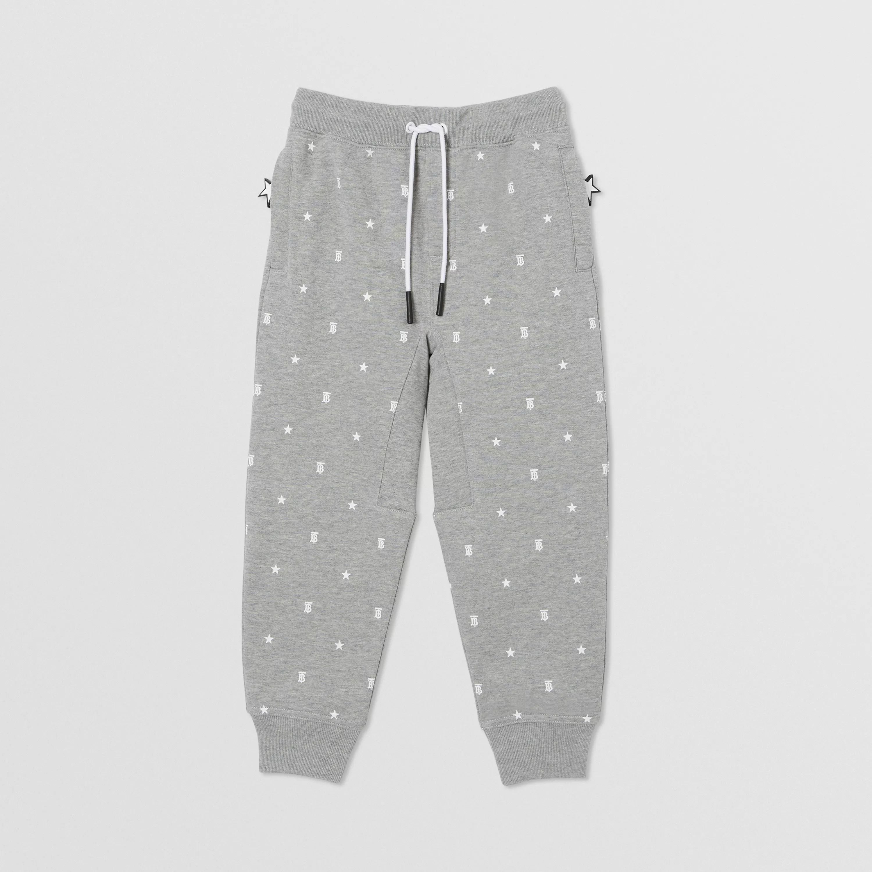 Boys Grey Stars Cotton Trousers