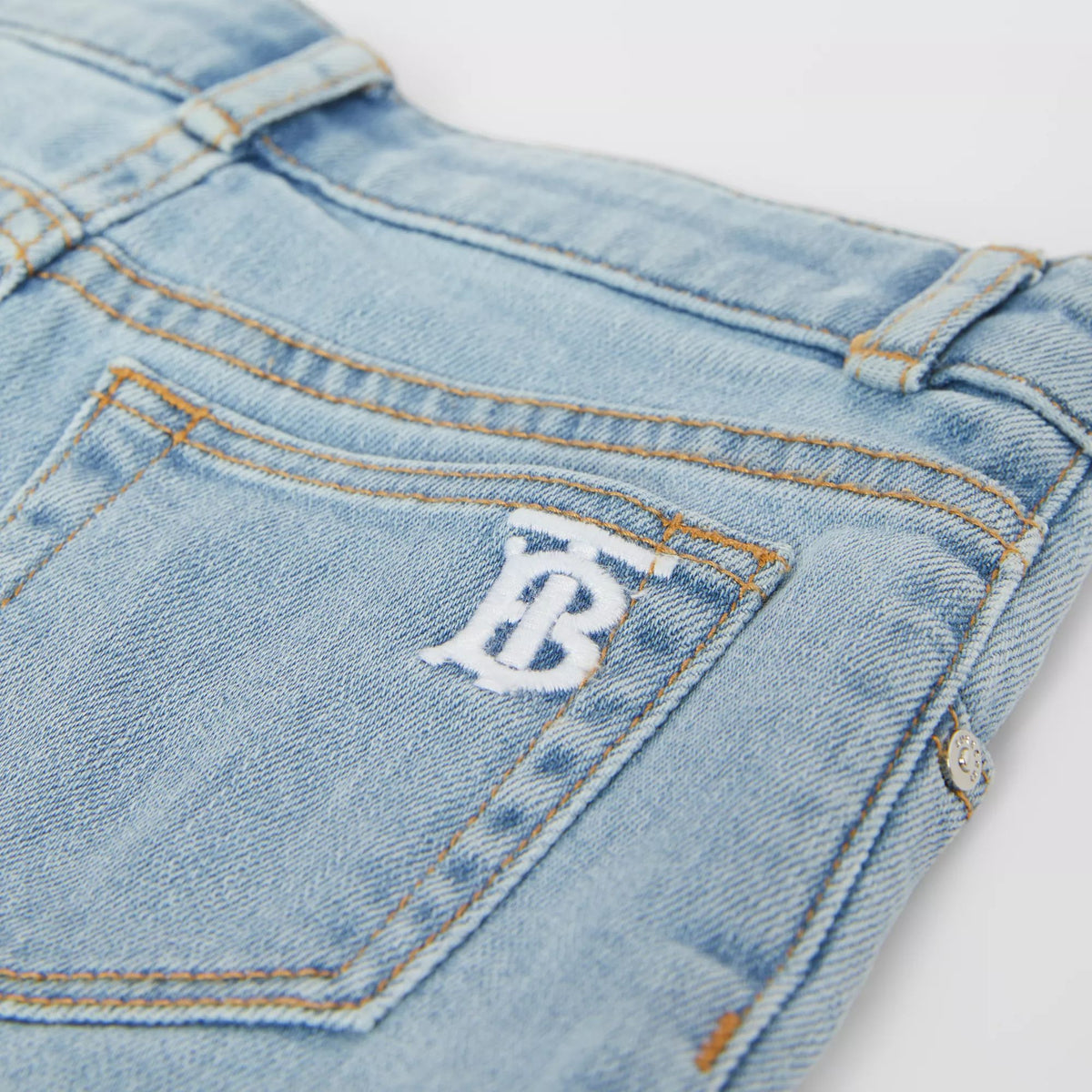 Girls Blue Logo Denim Shorts
