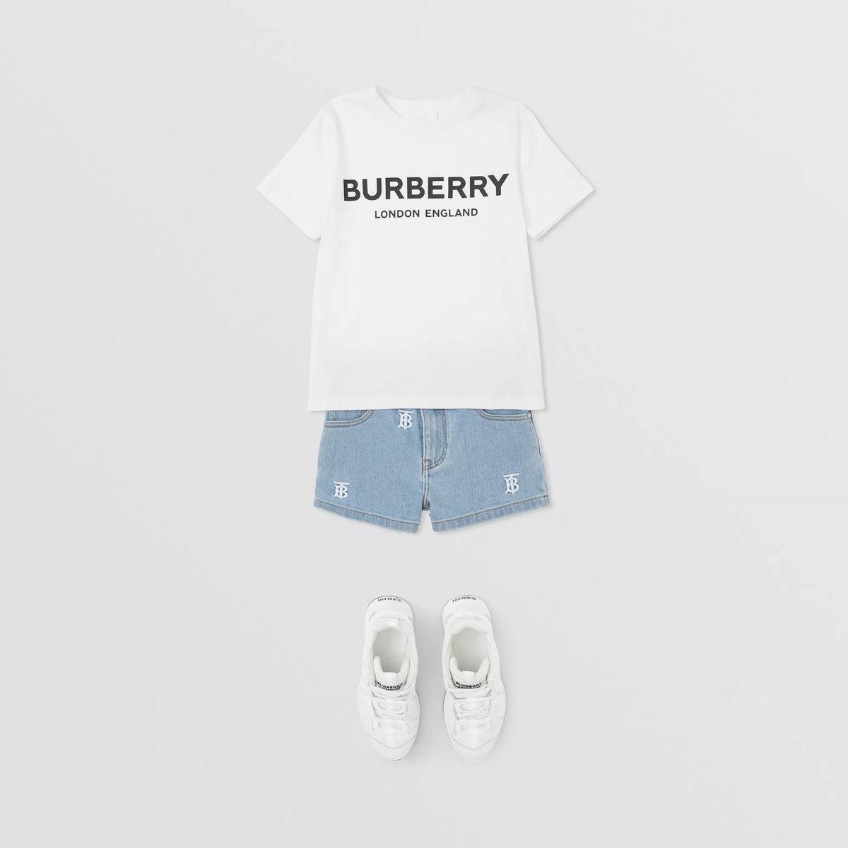Girls Blue Logo Denim Shorts