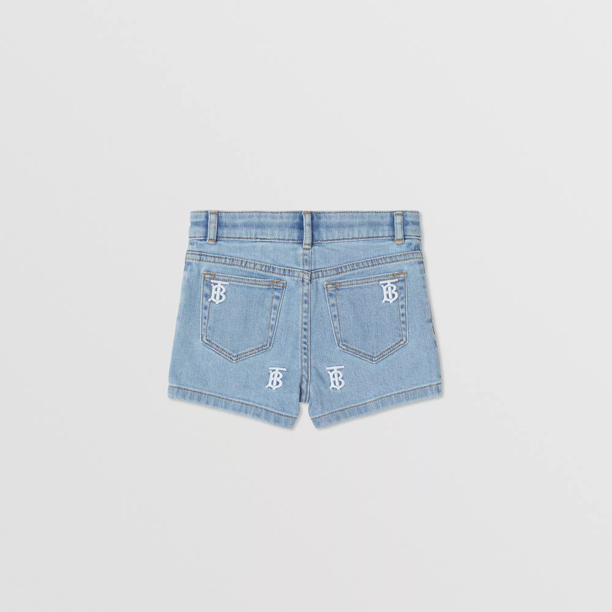 Girls Blue Logo Denim Shorts