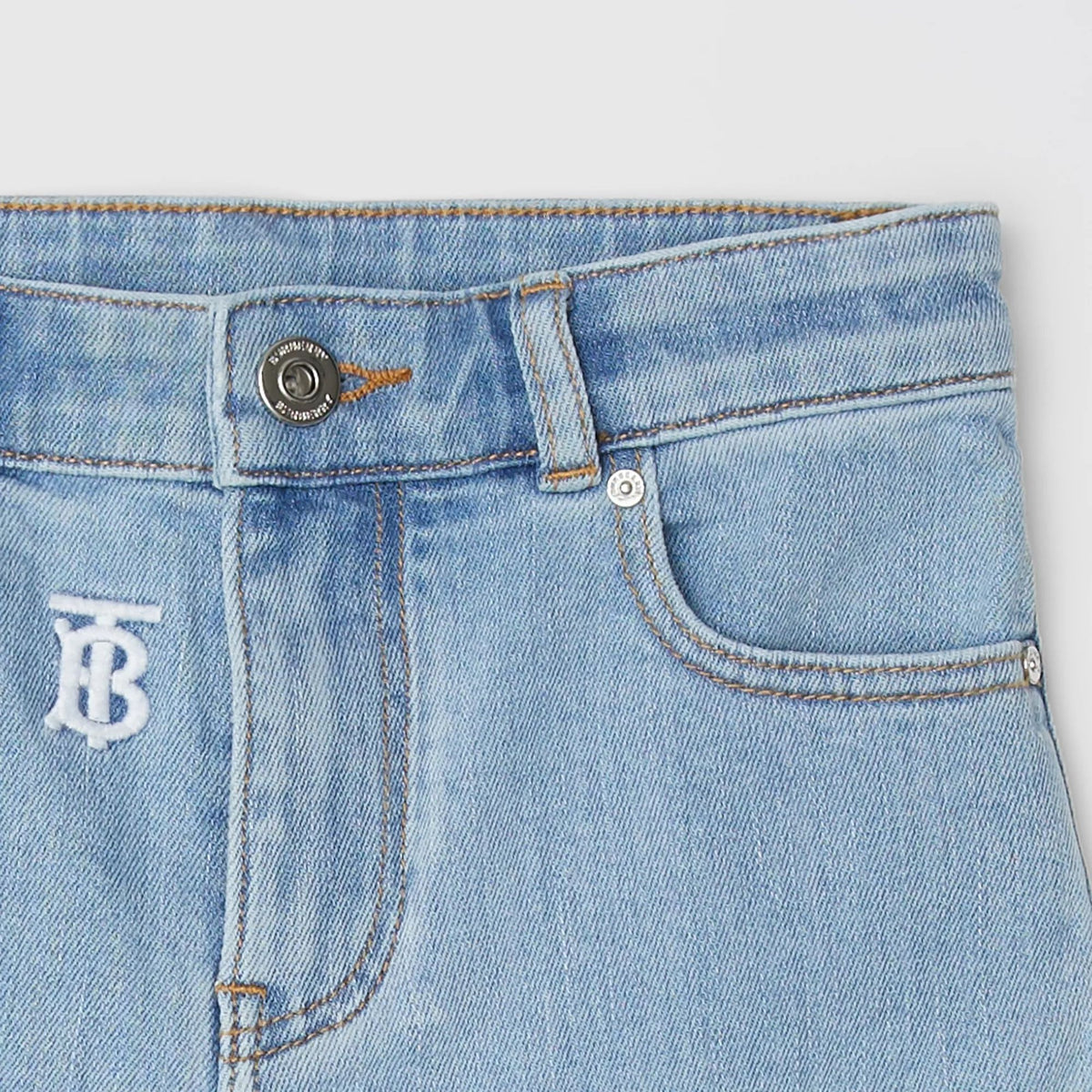 Girls Blue Logo Denim Shorts