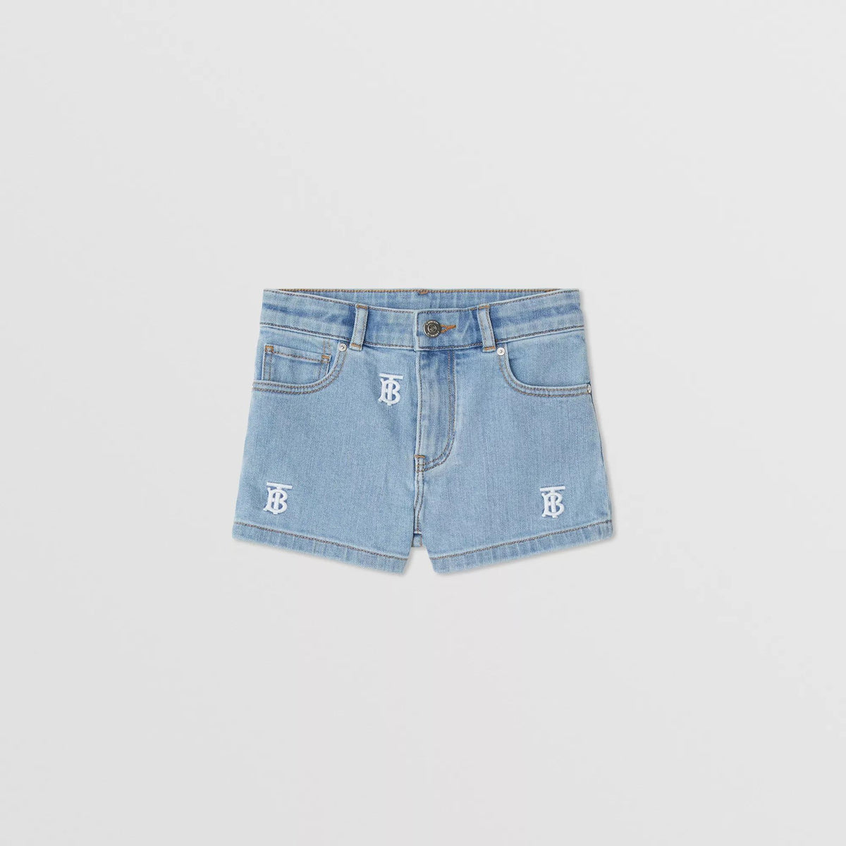 Girls Blue Logo Denim Shorts