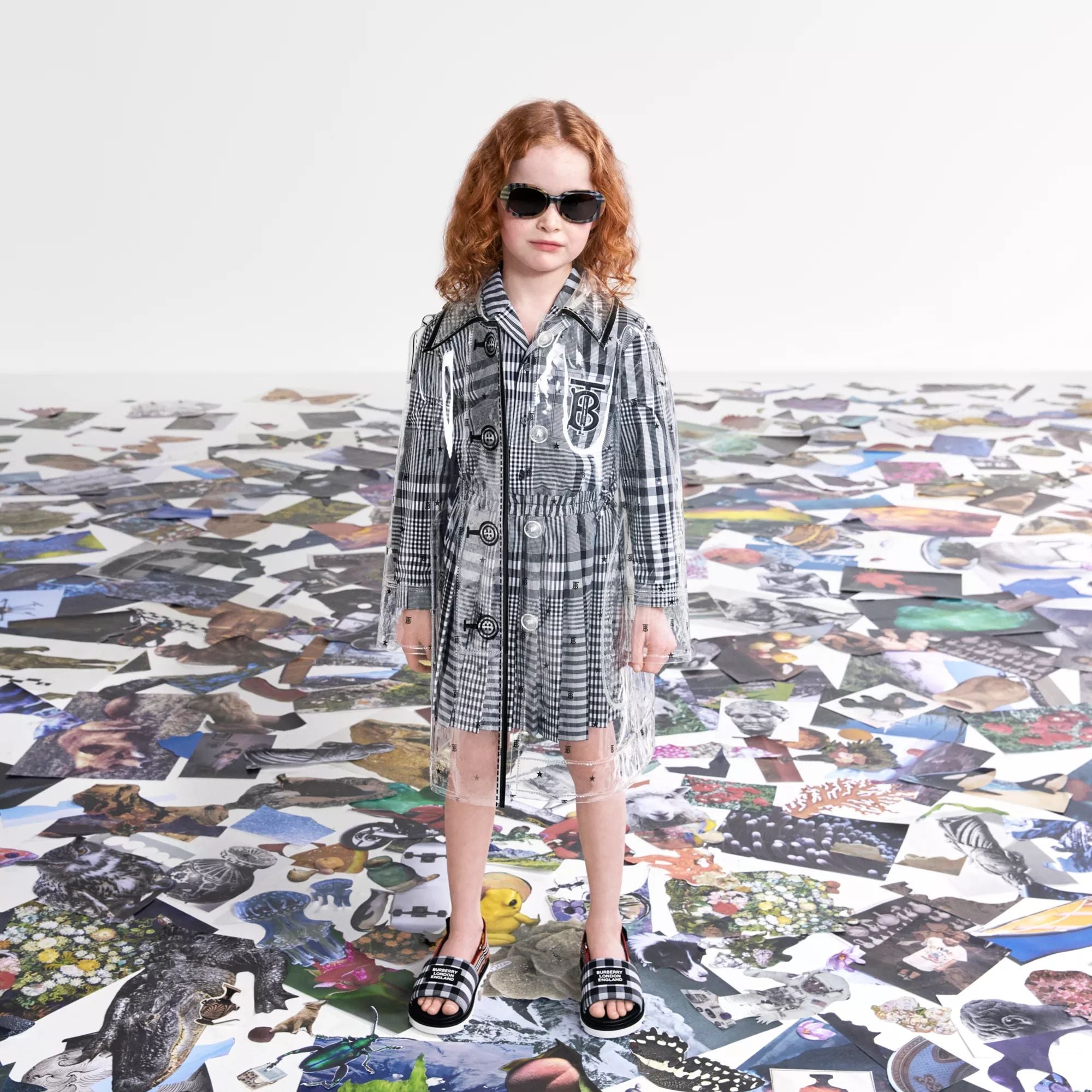 Girls Black Check Cotton Dress