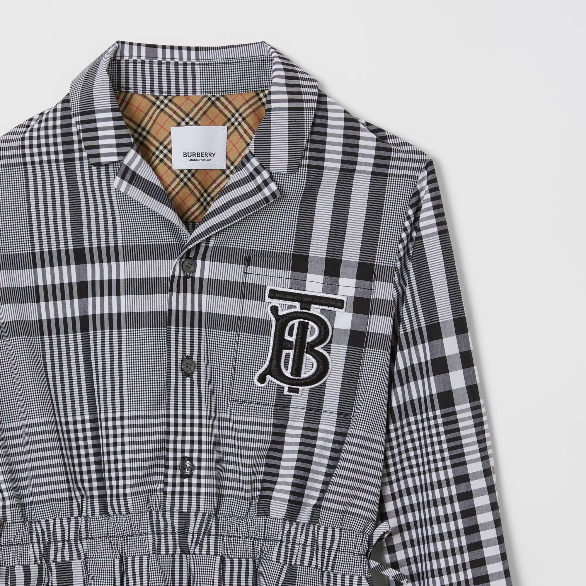 Girls Black Check Cotton Dress