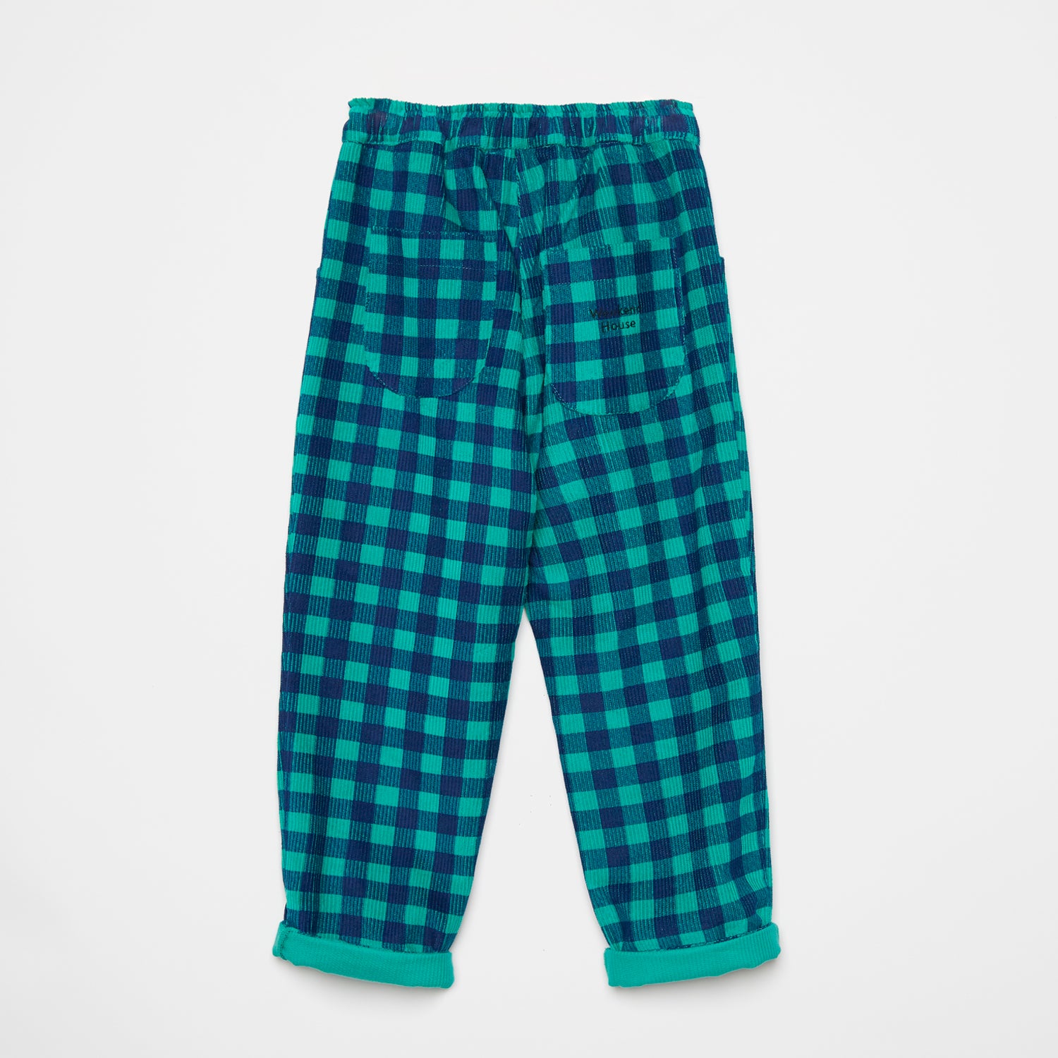 Boys & Girls Green Check Corduroy Trousers