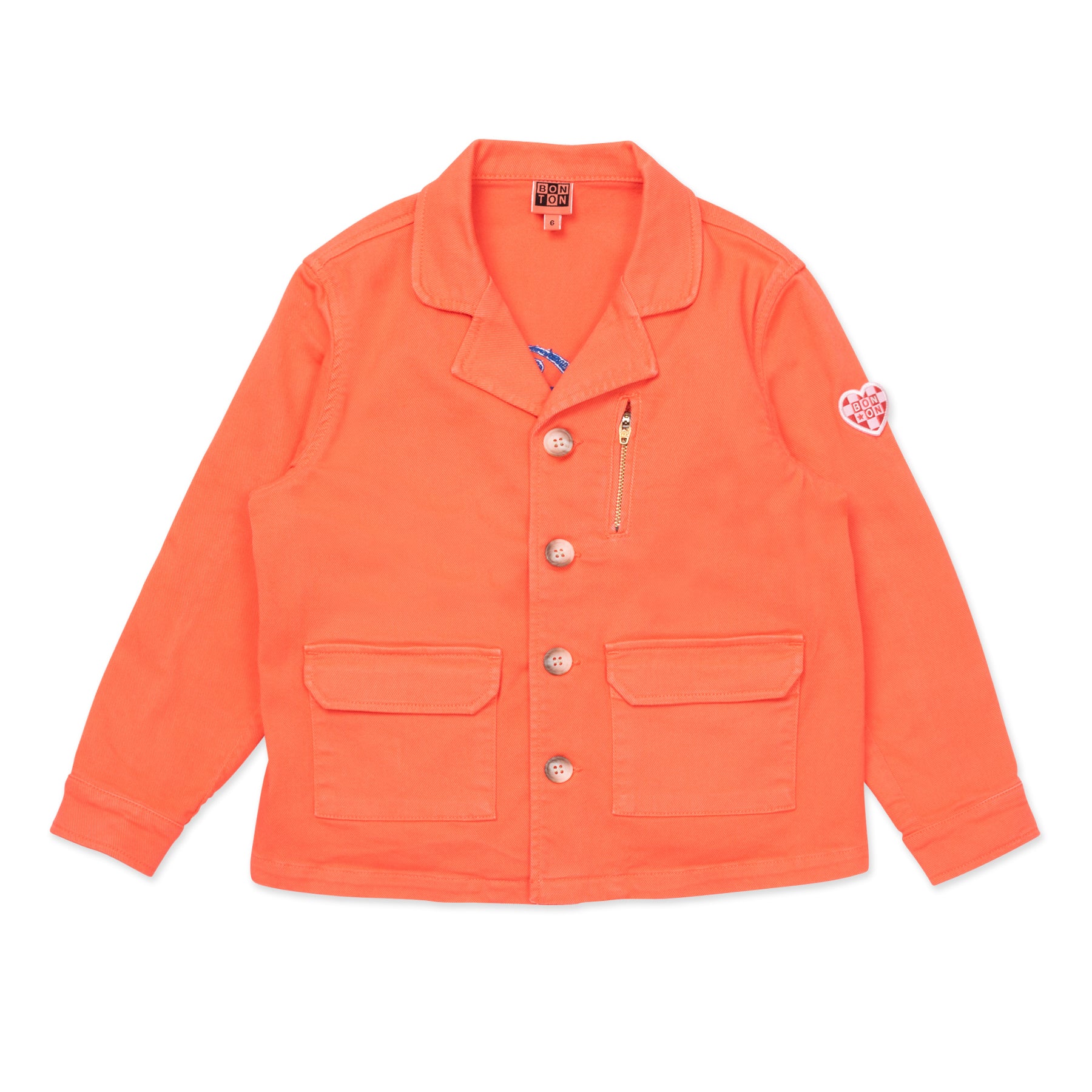 Girls Orange Logo Cotton Jacket