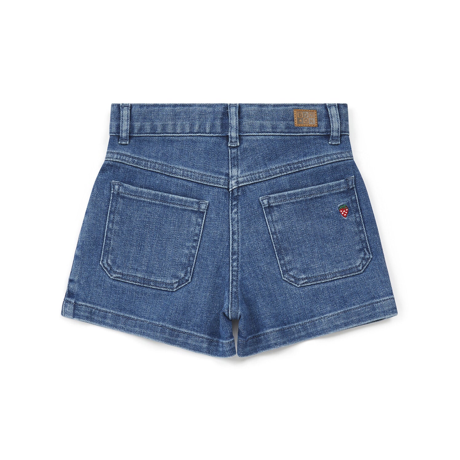 Girls Blue Embroidered Denim Shorts