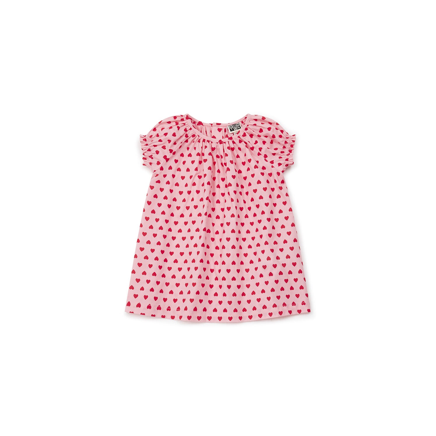 Baby Girls Pink Heart Cotton Dress