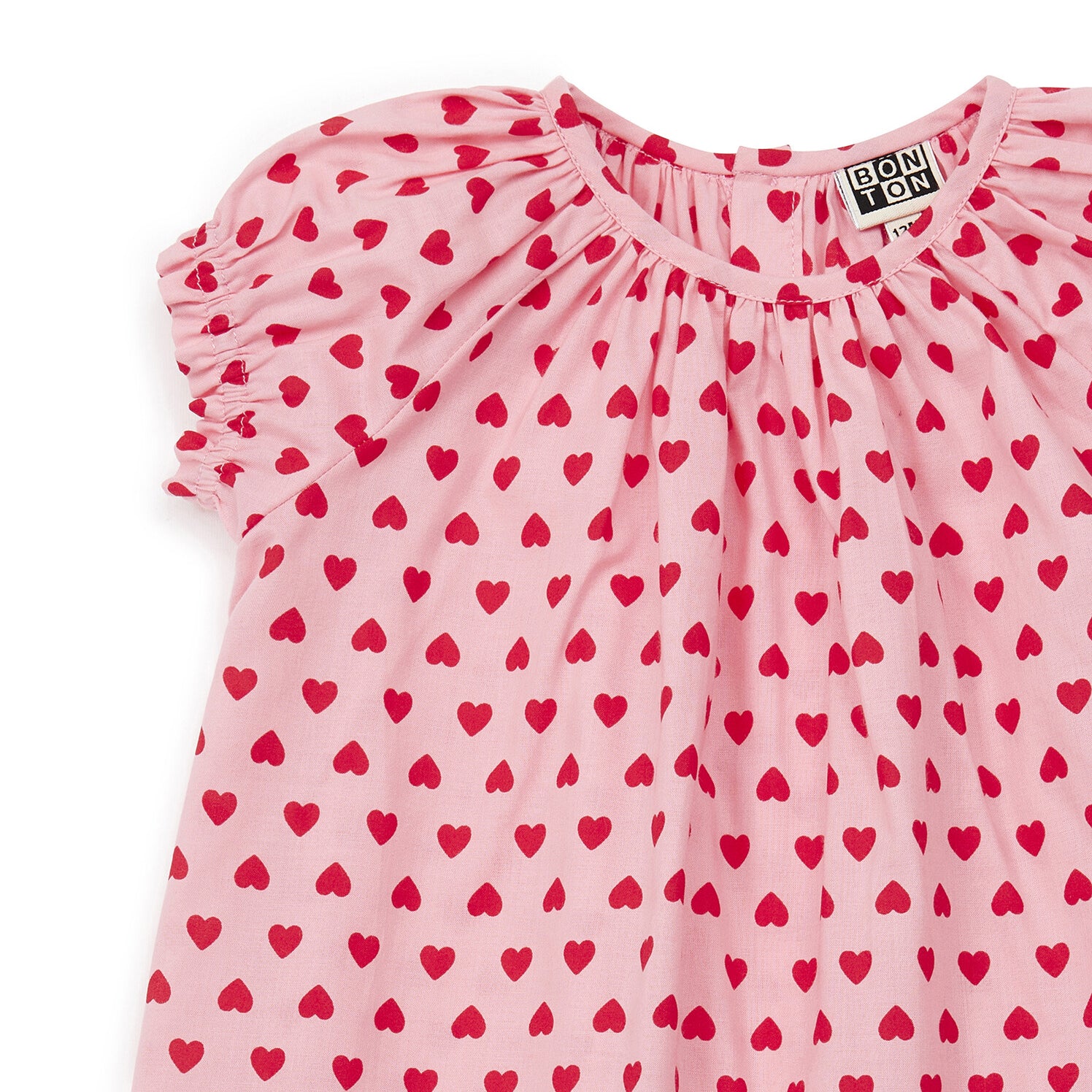 Baby Girls Pink Heart Cotton Dress