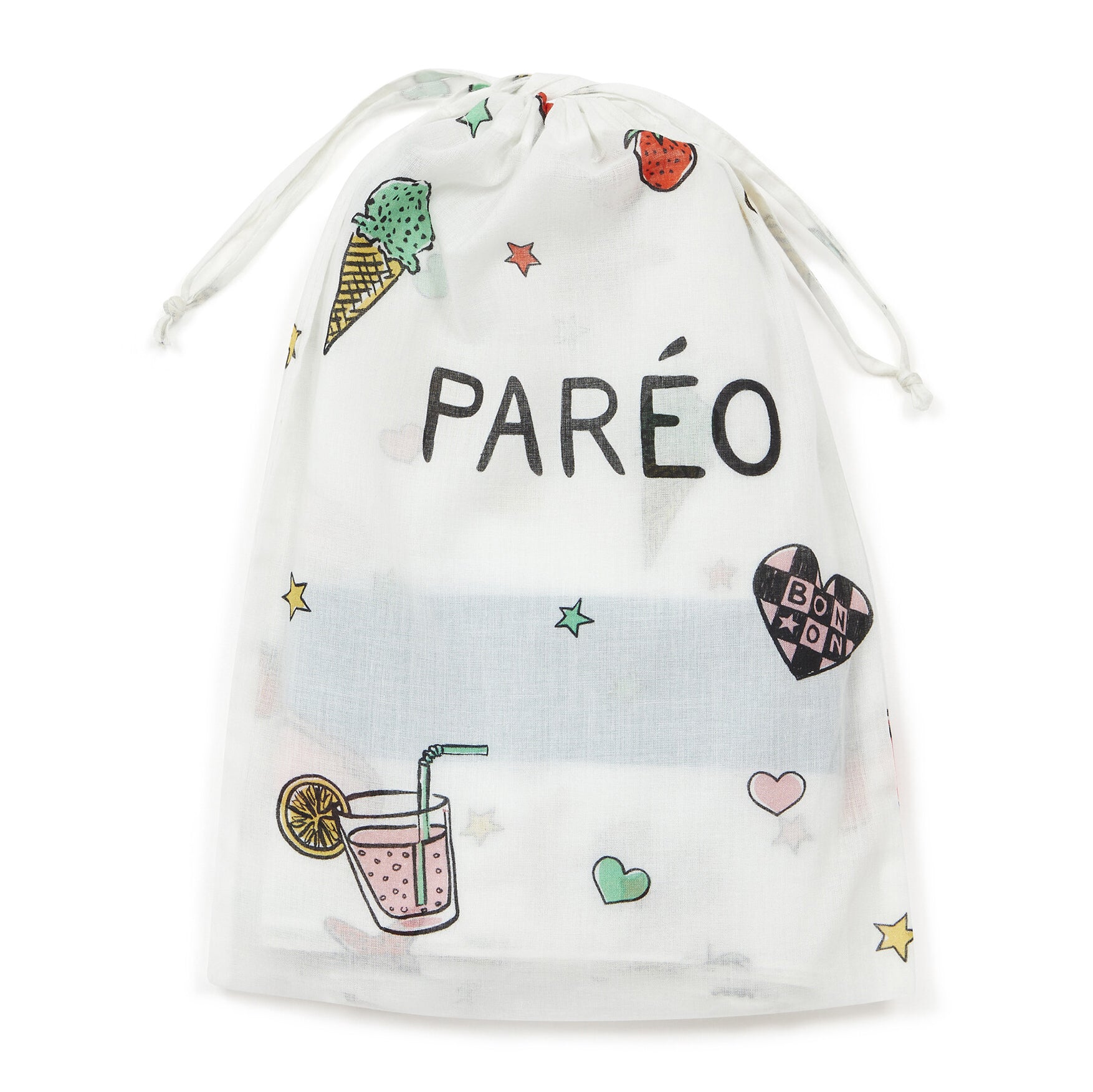 Girls White Painted Cotton Scarf