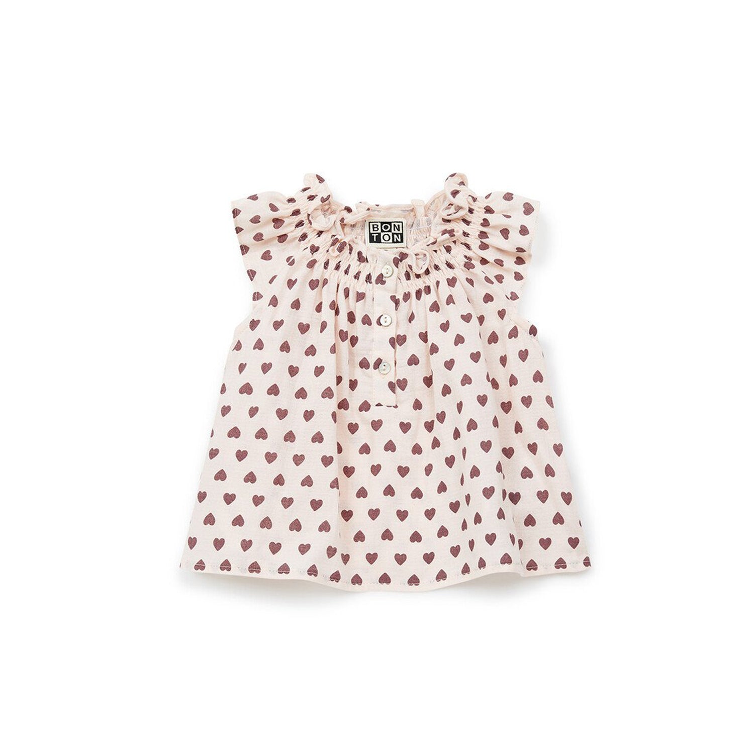 Baby Girls Pink Heart Cotton Top