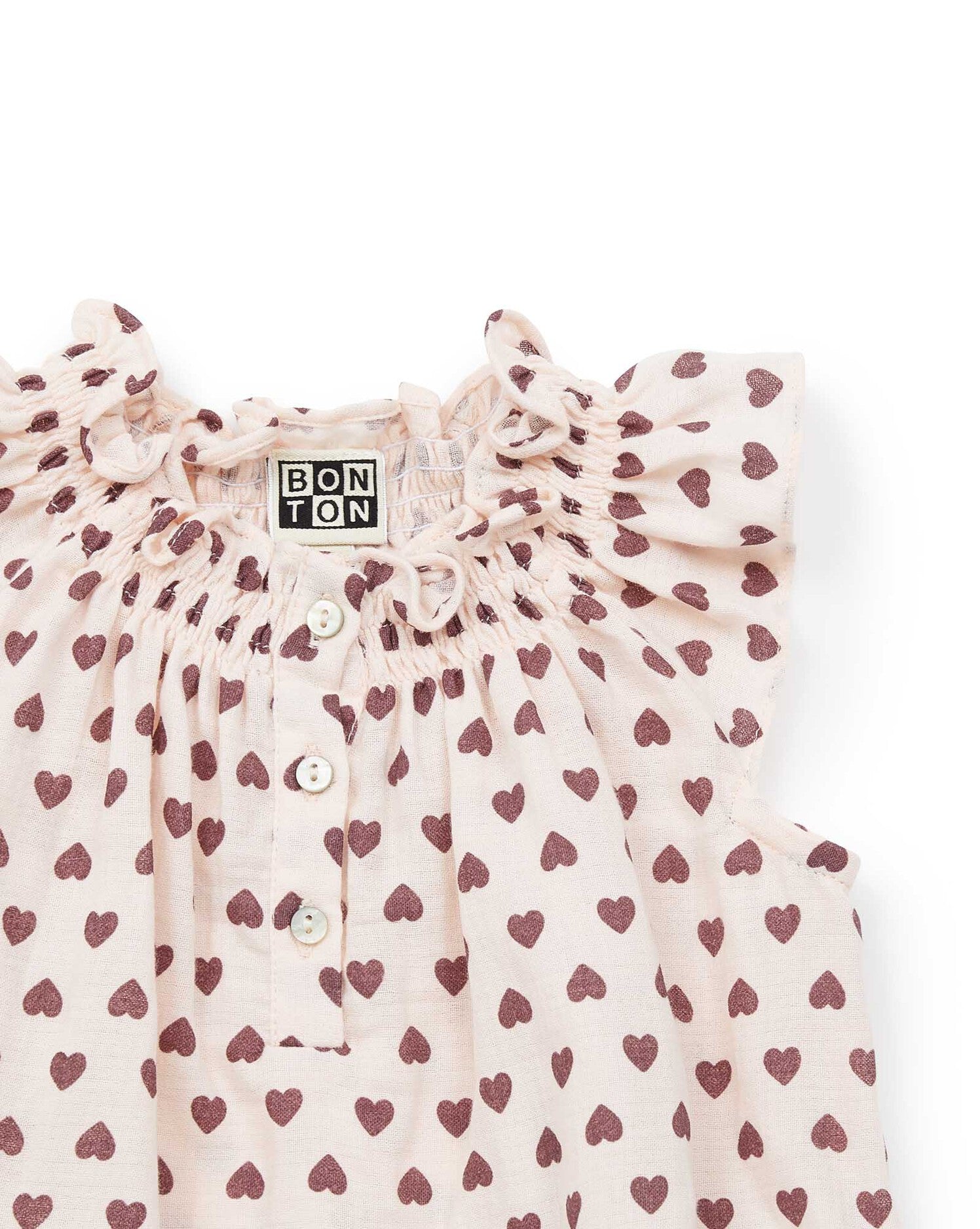 Baby Girls Pink Heart Cotton Top