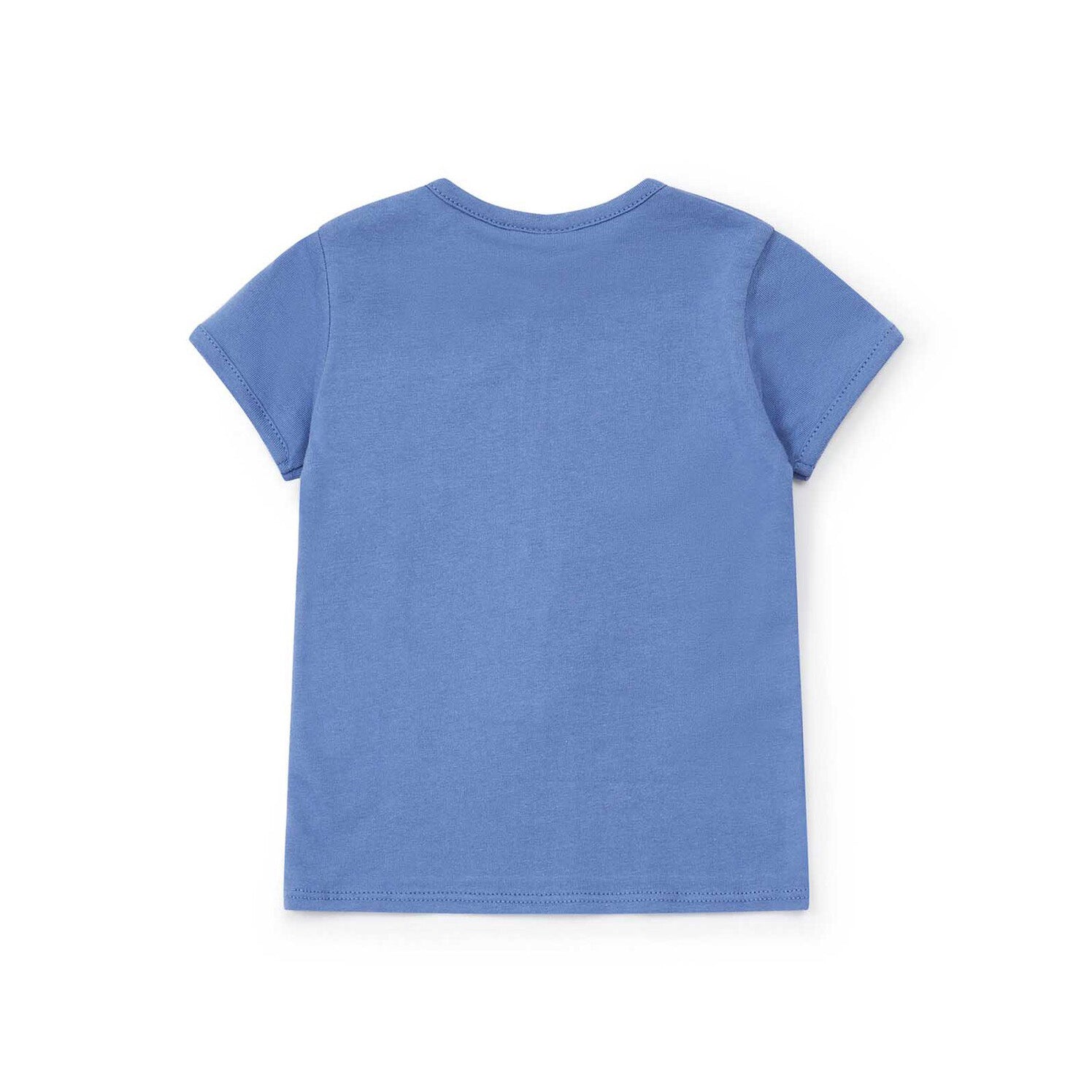 Baby Boys Blue Car Printing Cotton T-Shirt