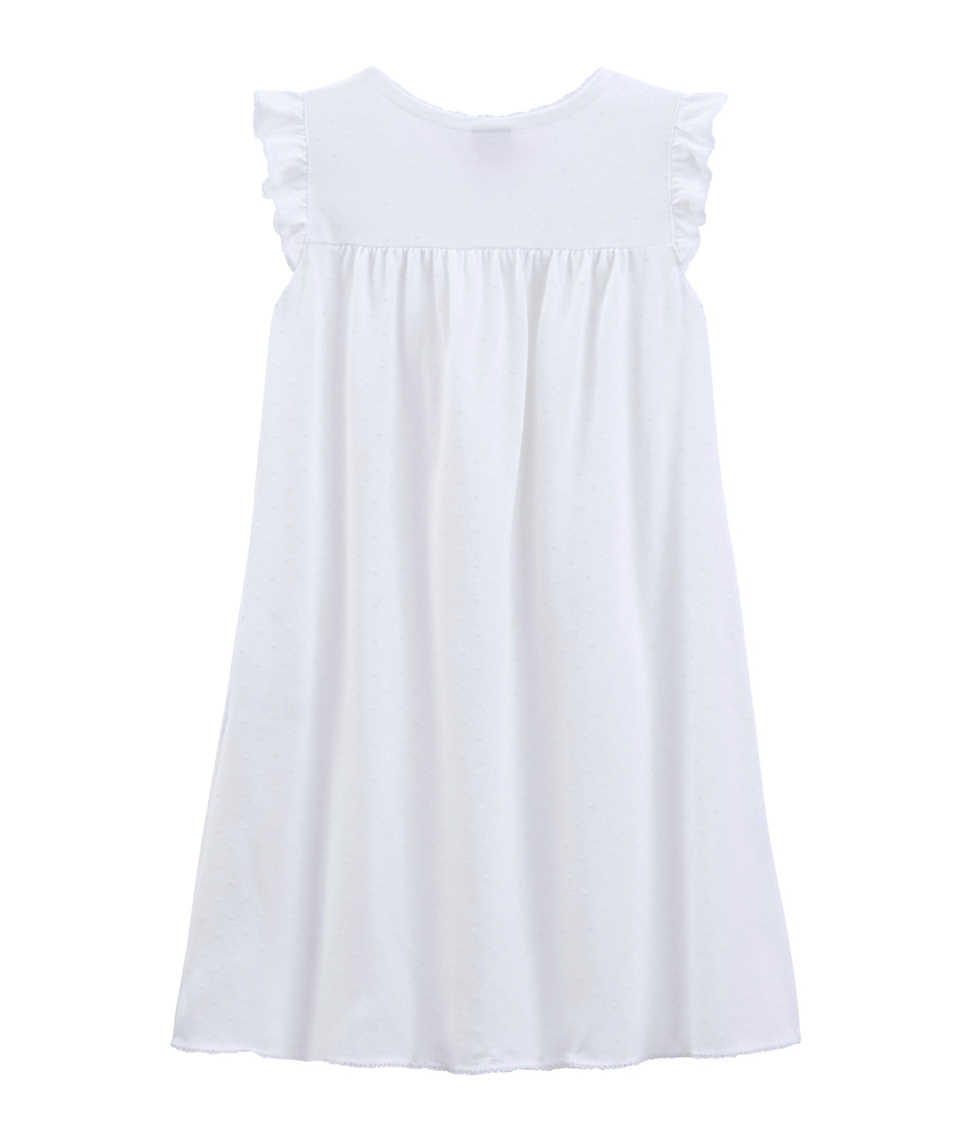 Girls White Cotton Nightwear Dress