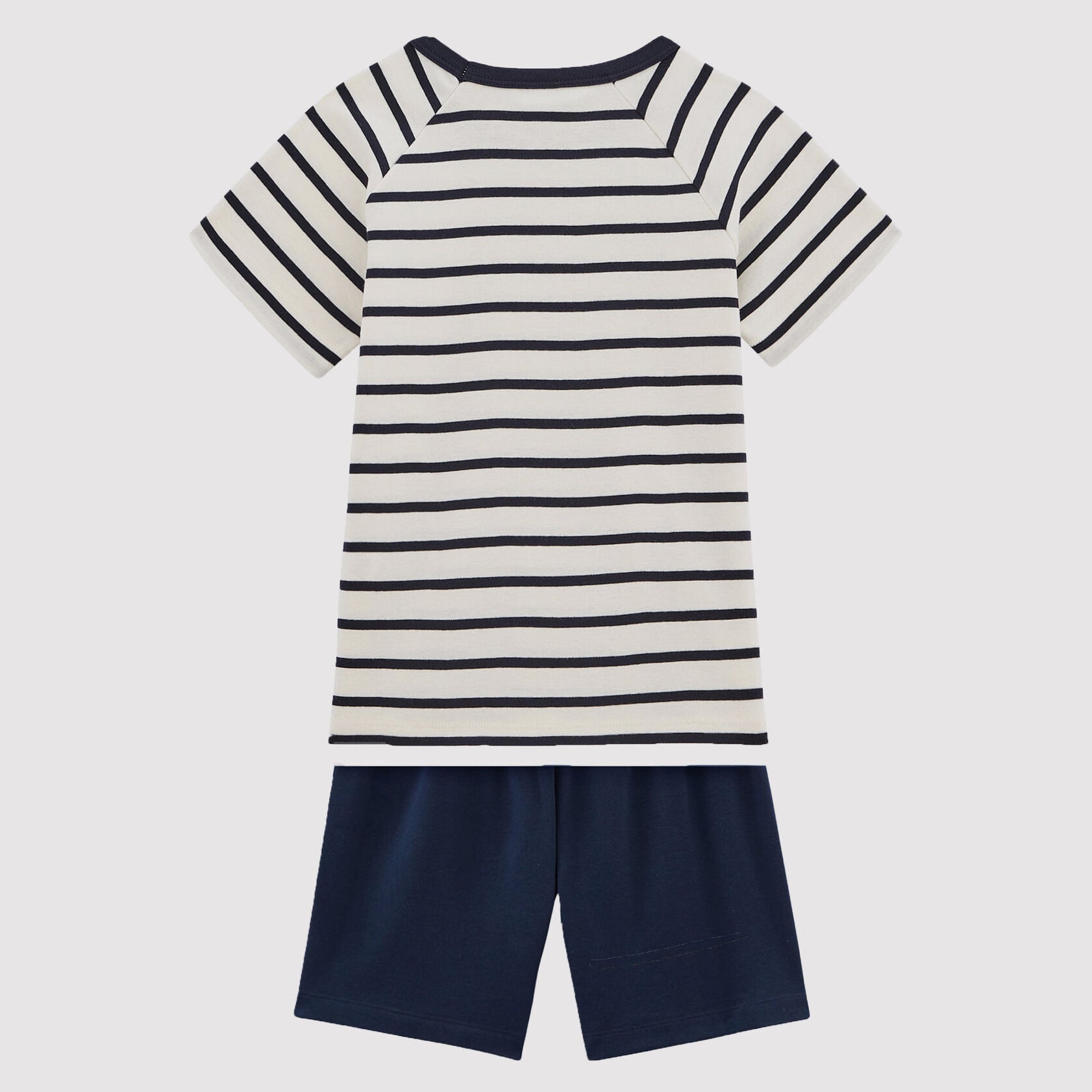 Boys Navy Stripes Cotton Set