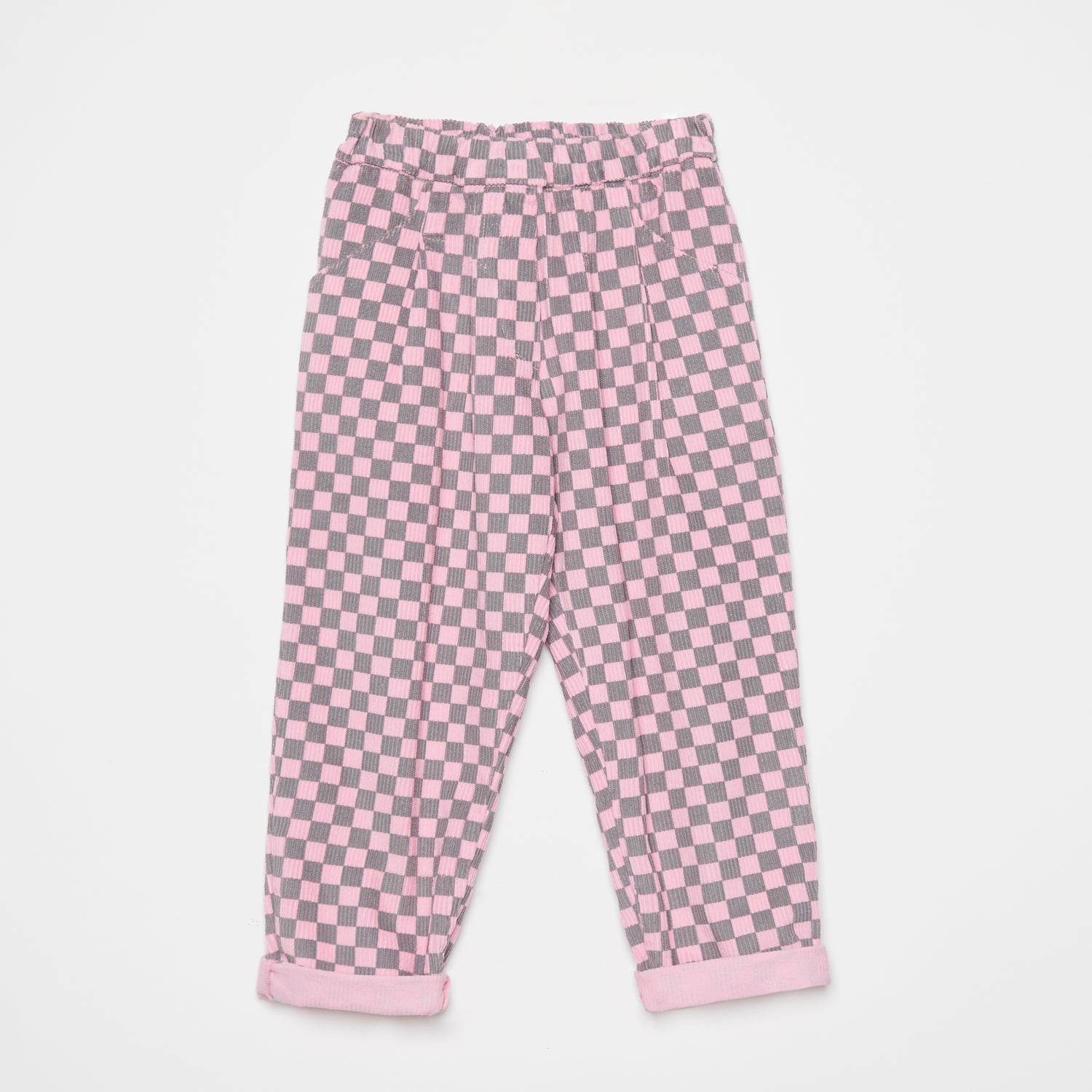 Boys & Girls Pink Check Corduroy Trousers