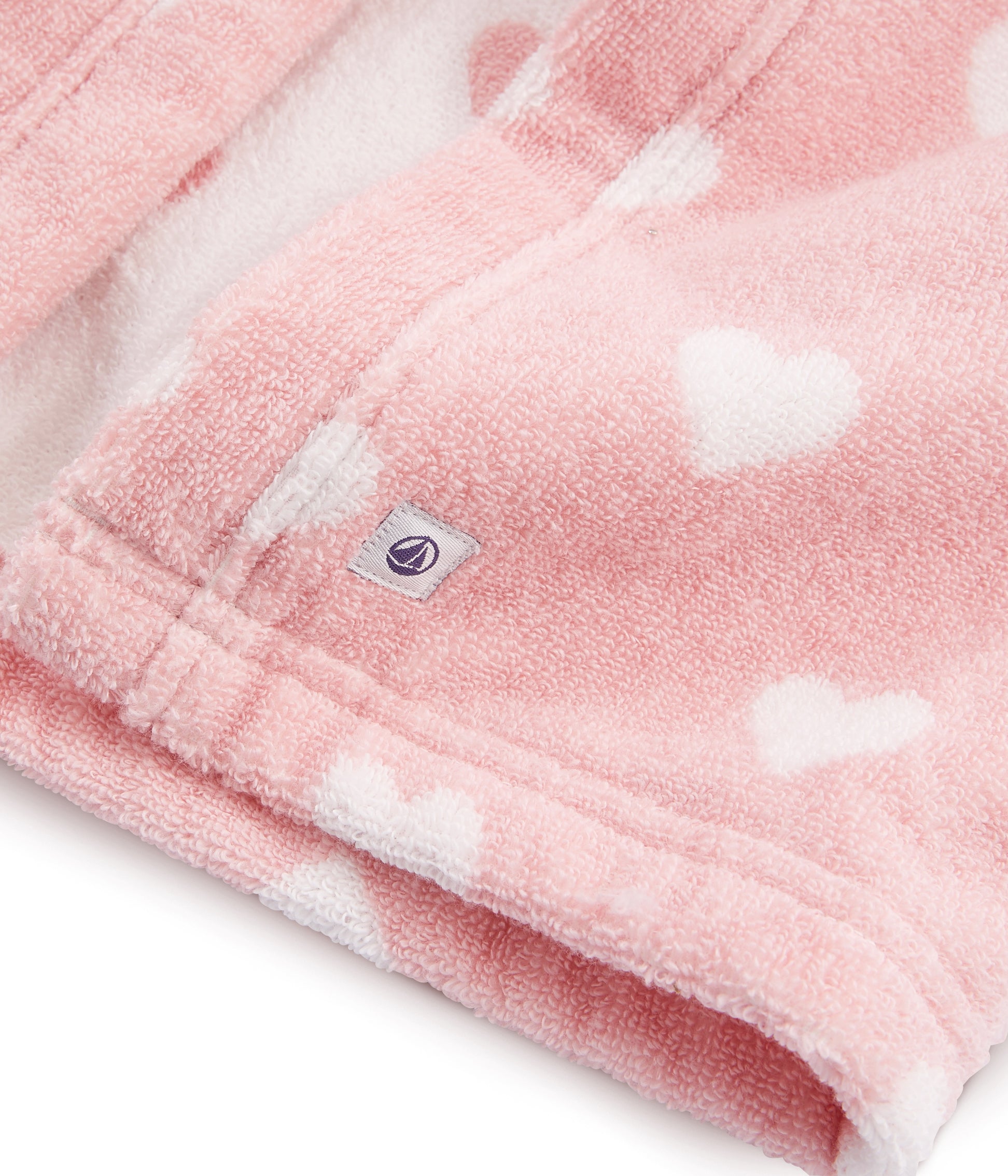 Girls Pink Heart Hooded Bathrobes