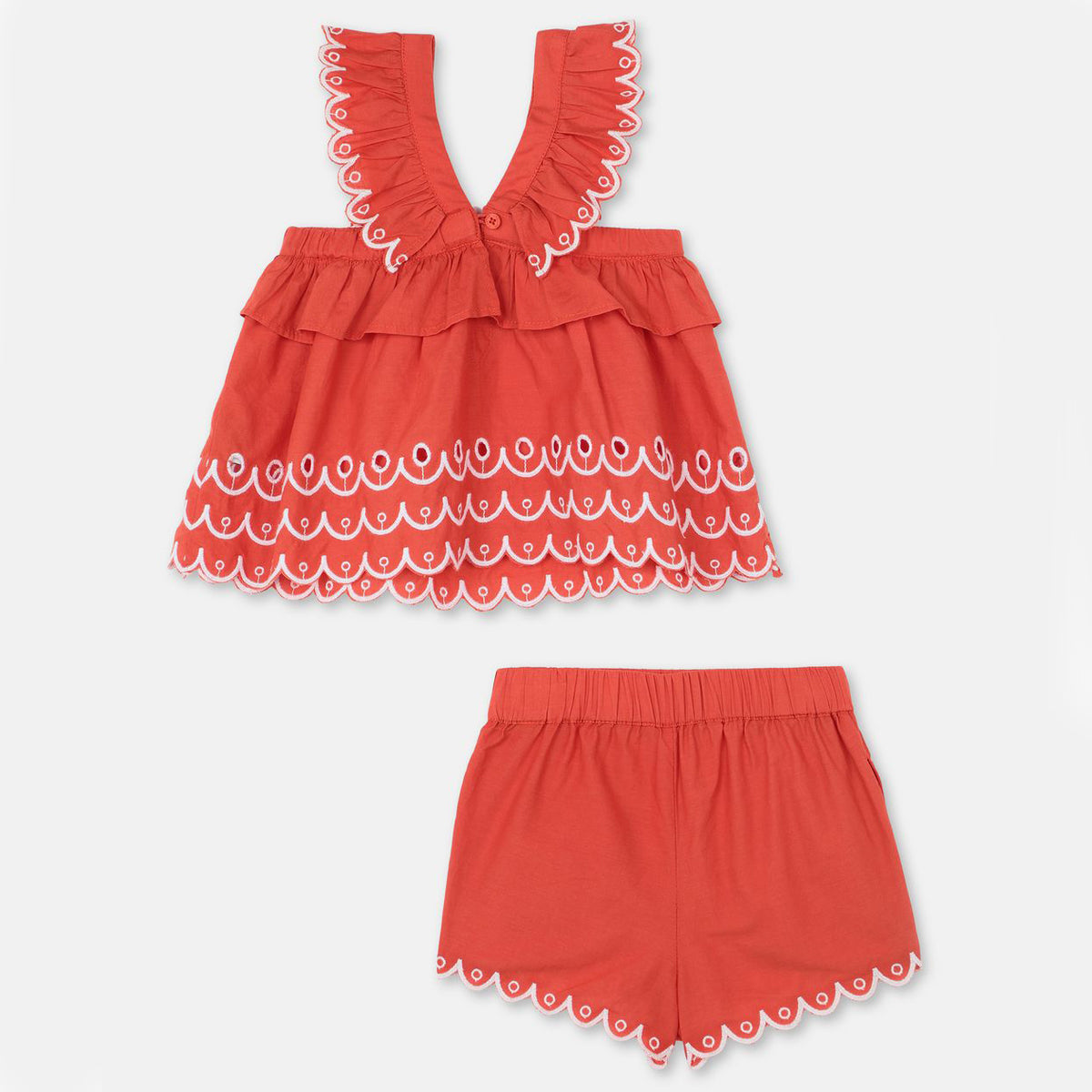 Baby Girls Red Cotton Suit