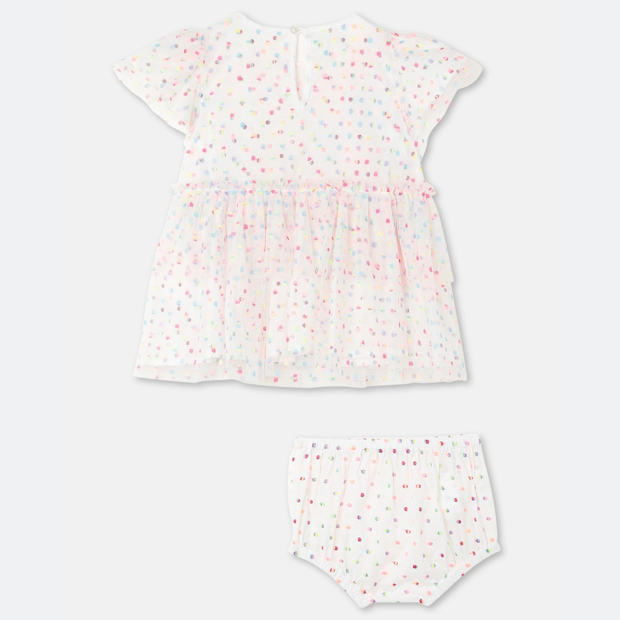 Baby Girls White Dots Tulle Dress Set