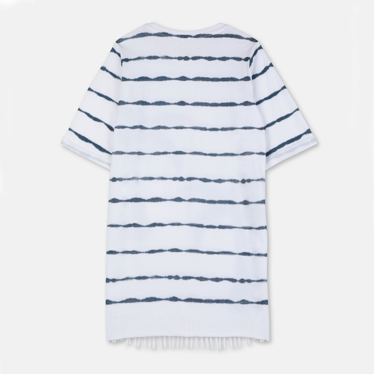 Girls White Printed Cotton Dress