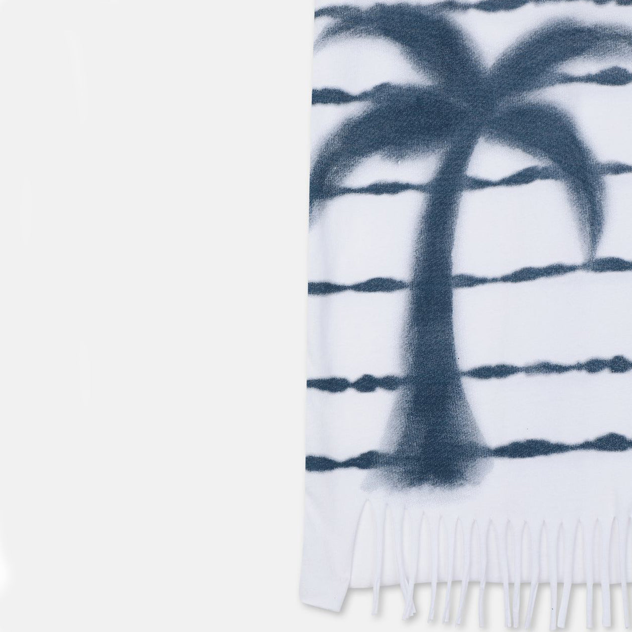 Girls White Printed Cotton Dress
