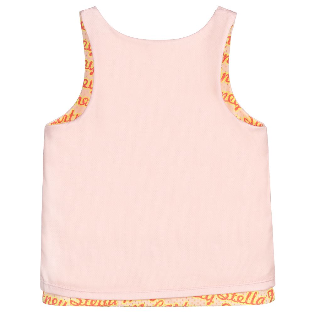 Girls Pink Logo Sport Vest