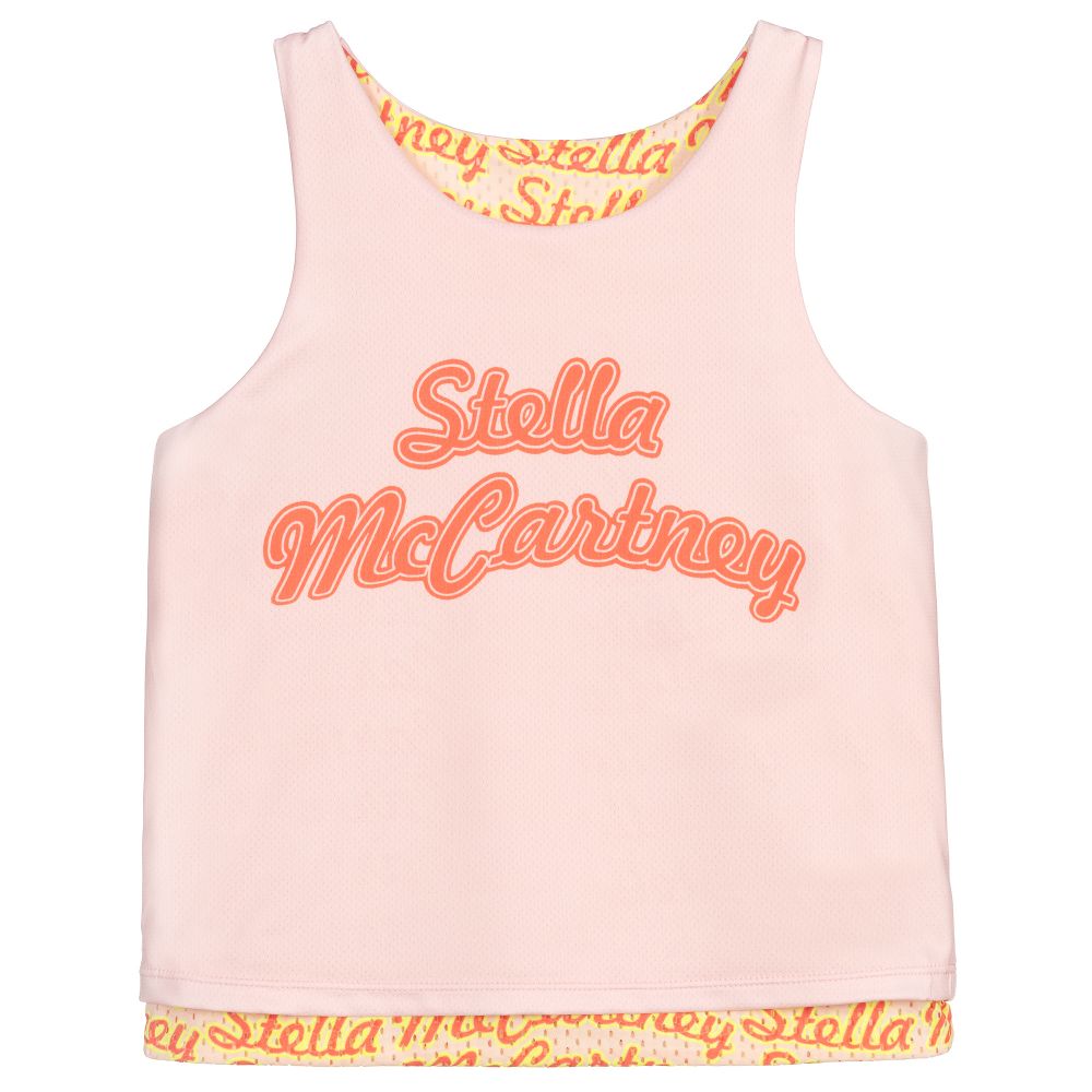 Girls Pink Logo Sport Vest